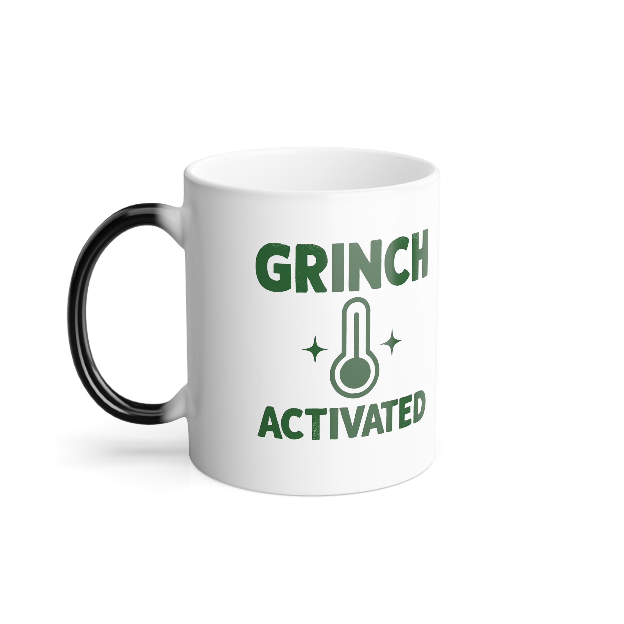 Color Change Grinch Mug, Fun Holiday Gift, Christmas Coffee Cup, Magical Heat Sensitive Mug, Grinch Activated Drinkware