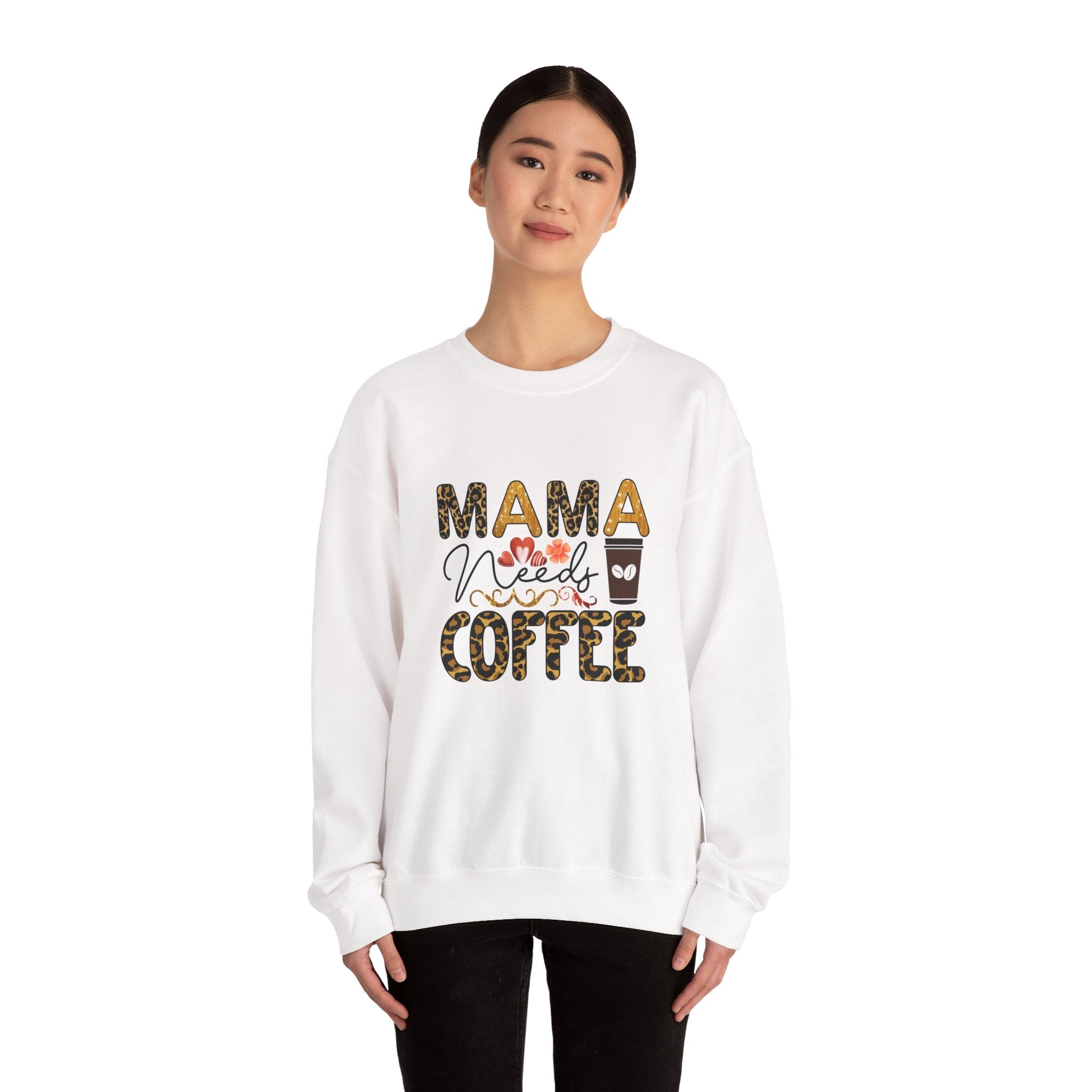 Mama Needs Coffee Crewneck Sweatshirt - Cozy Unisex Pullover Apparel for Moms