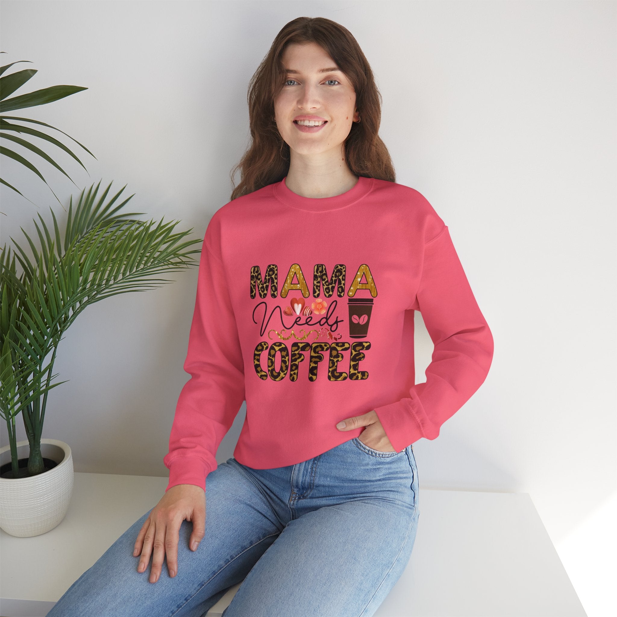 Mama Needs Coffee Crewneck Sweatshirt - Cozy Unisex Pullover Apparel for Moms