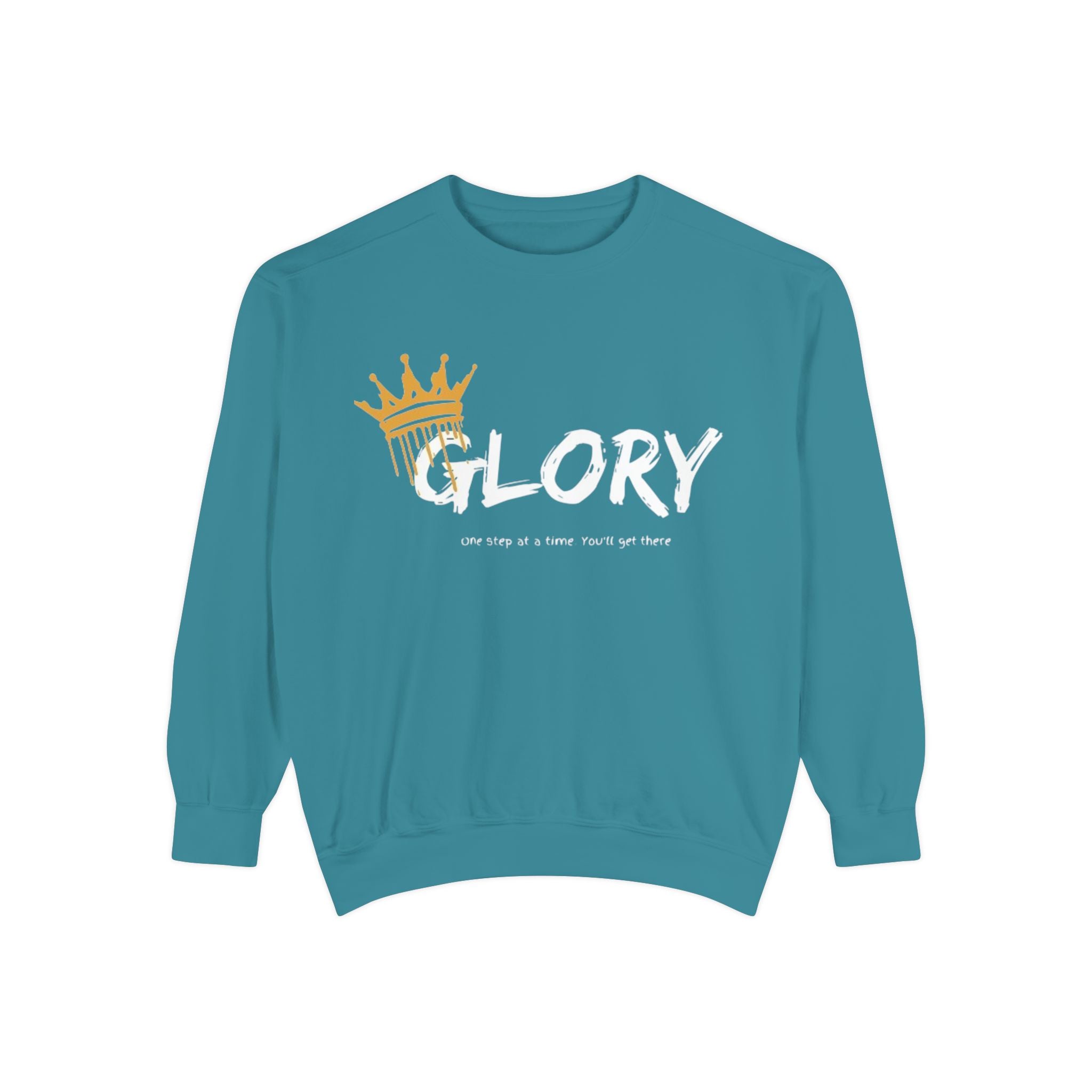 Garment-Dyed 'Glory' Sweatshirt - Motivational Unisex Crewneck