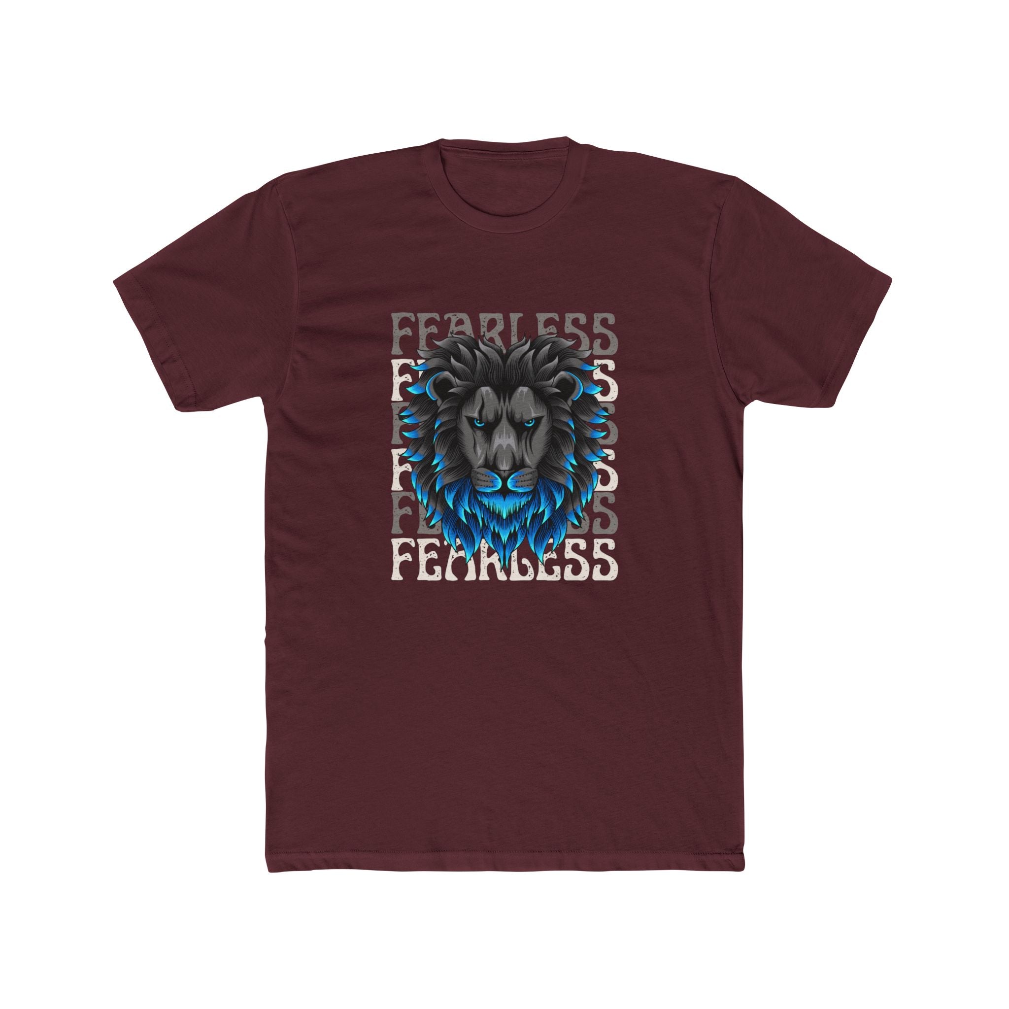 Fearless Lion Graphic Tee - Unisex Cotton Crew Shirt for Animal Lovers, Motivational Gift, Any Occasion, Casual Wear, Unique Style