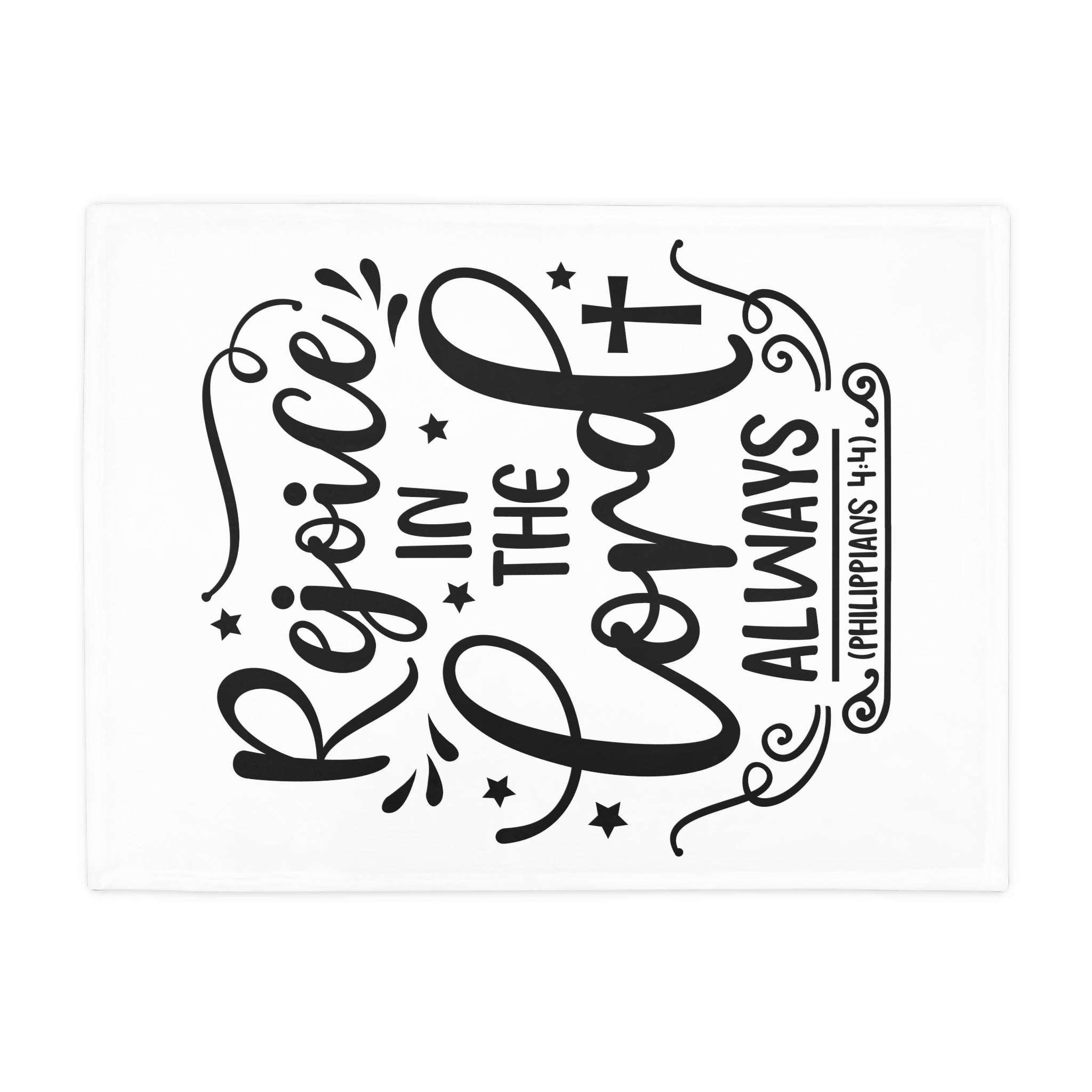 Inspirational Plush Fleece Blanket - 'Rejoice in the Lord Always'