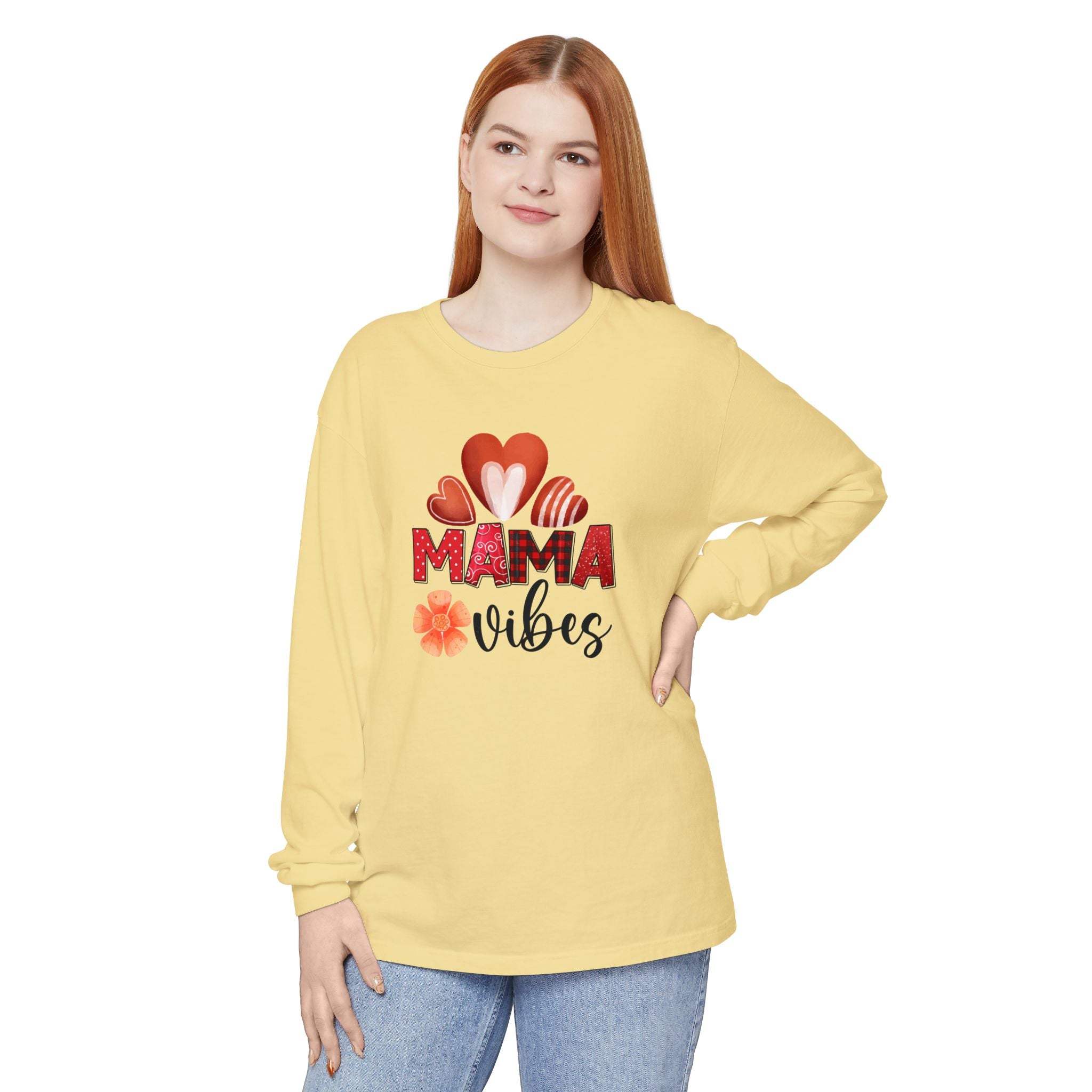 Mama Vibes Long Sleeve T-Shirt - Comfortable Unisex Tee for Moms