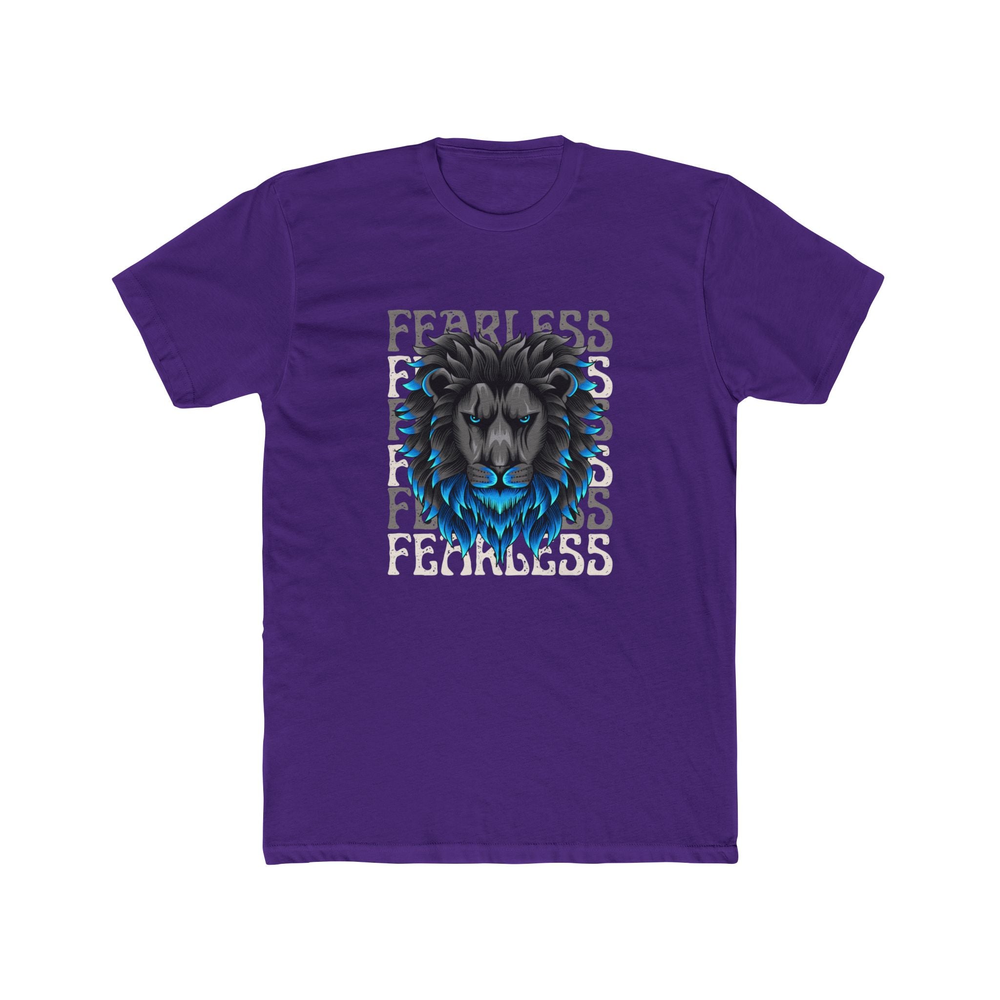 Fearless Lion Graphic Tee - Unisex Cotton Crew Shirt for Animal Lovers, Motivational Gift, Any Occasion, Casual Wear, Unique Style