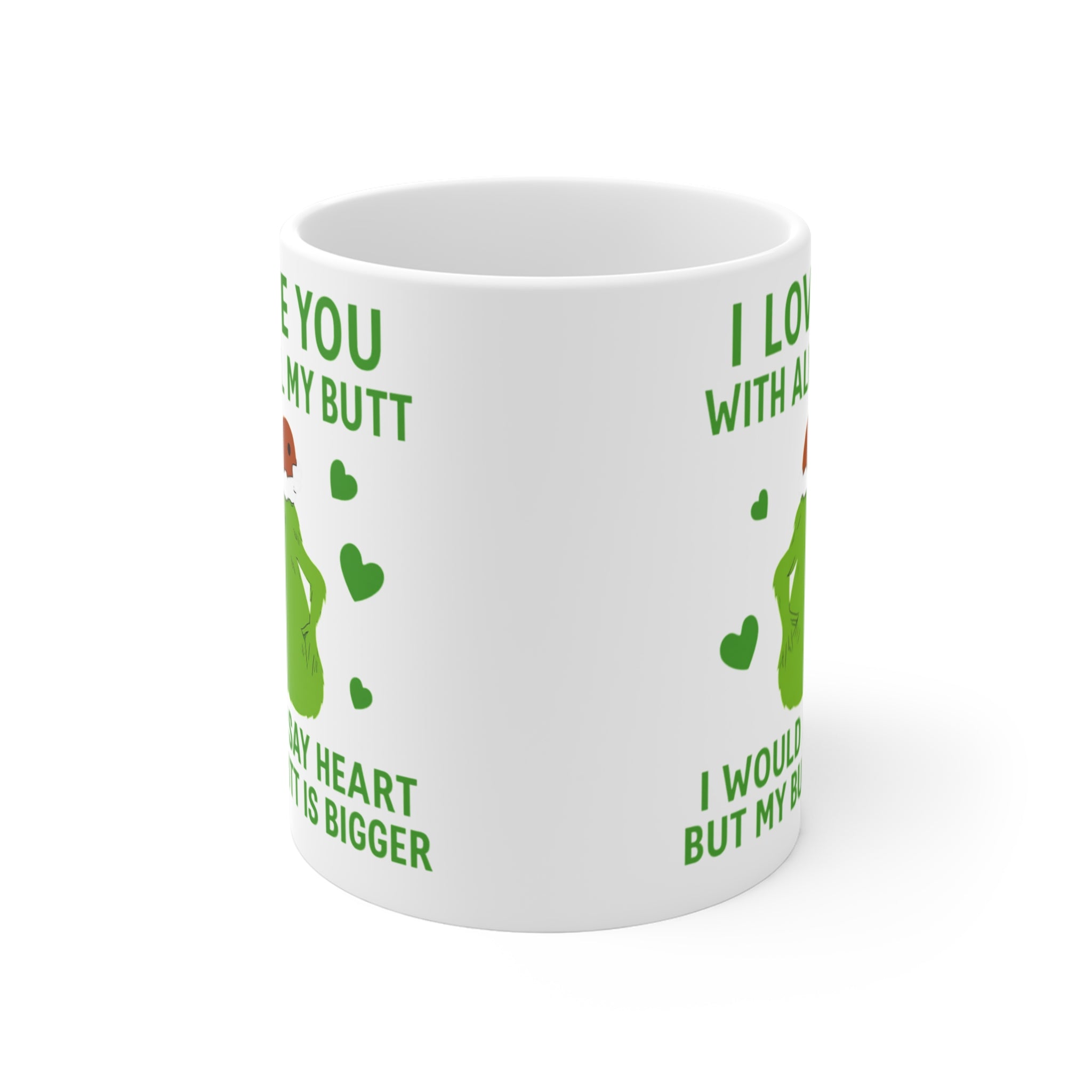 Cute Love Mug with Heart and Butt Design - Romantic Gift for Valentines, Wedding, Birthday, Fun Coffee Cup, Humorous Drinkware