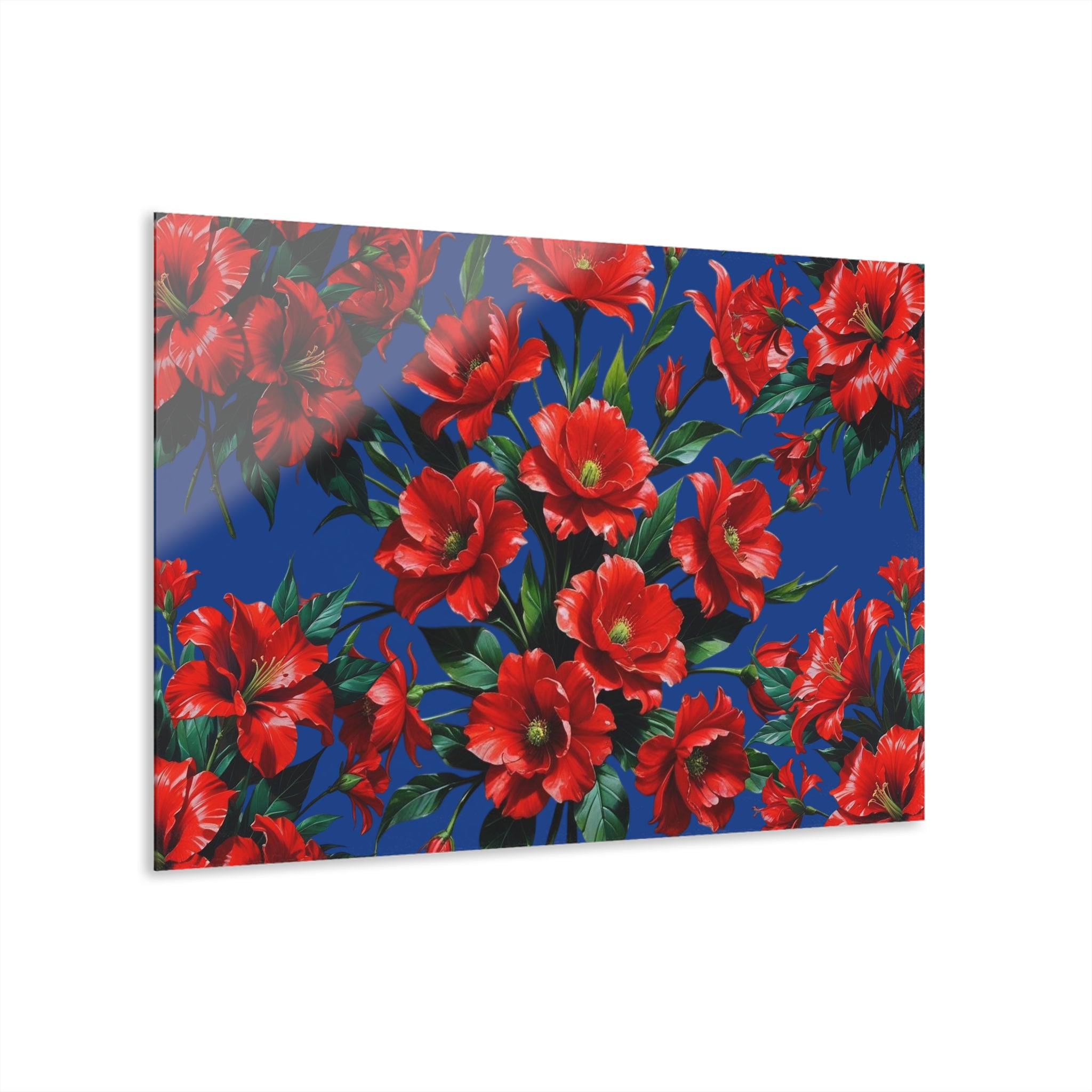 Vibrant Floral Acrylic Wall Art Print, Unique Home Decor, Modern Wall Hanging, Colorful Floral Artwork, Gift for Flower Lovers