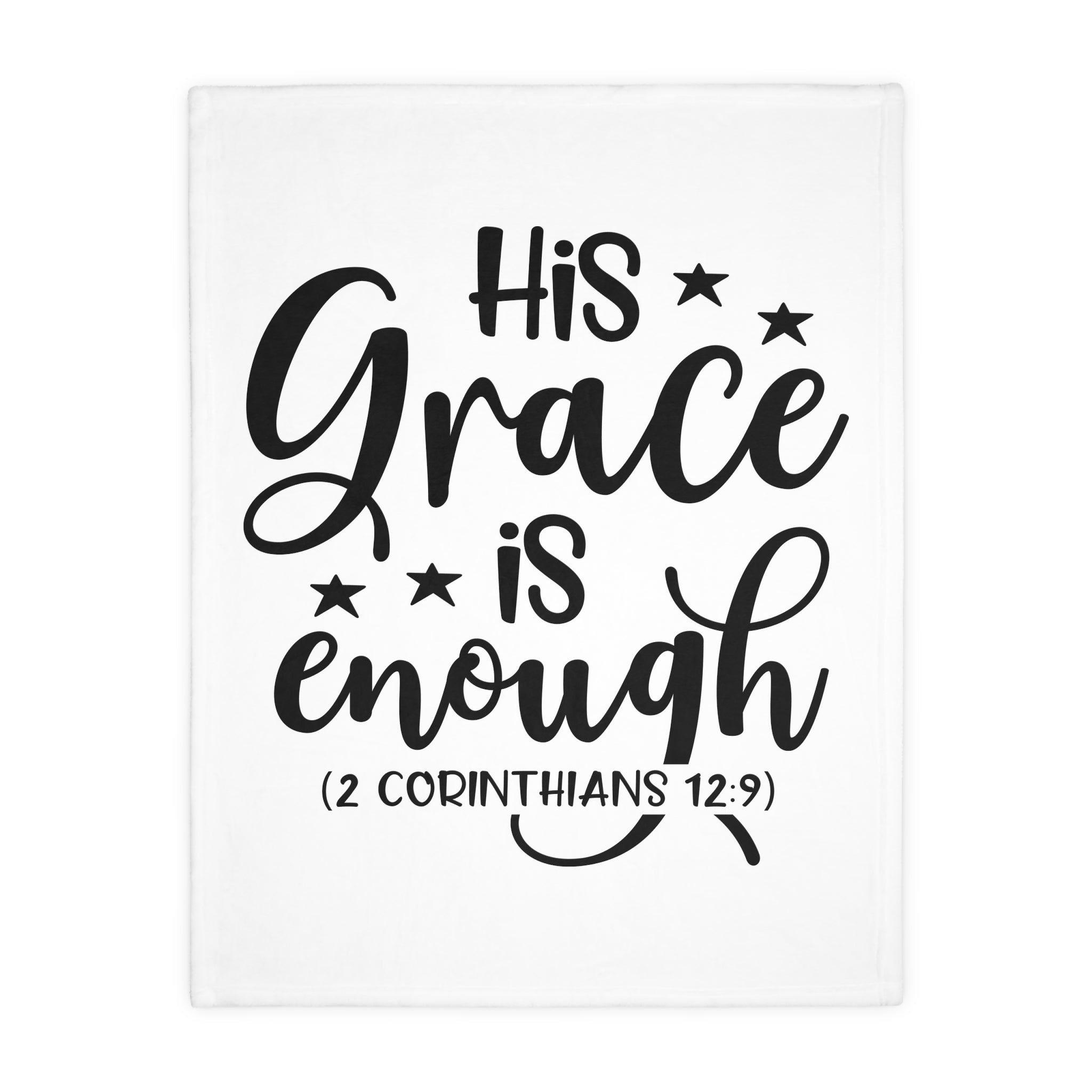 Inspirational Velveteen Microfiber Blanket - 'His Grace is Enough'