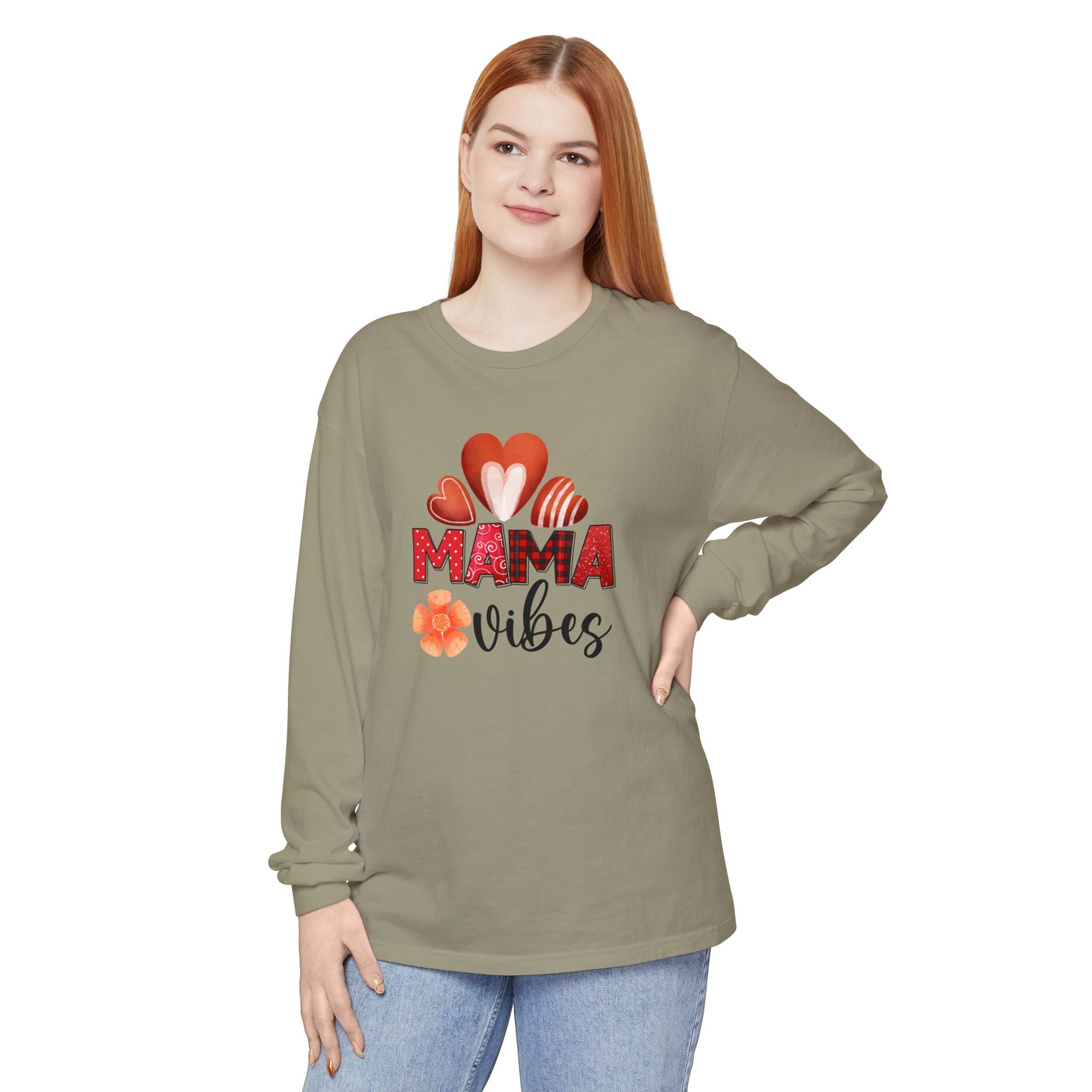 Mama Vibes Long Sleeve T-Shirt - Comfortable Unisex Tee for Moms
