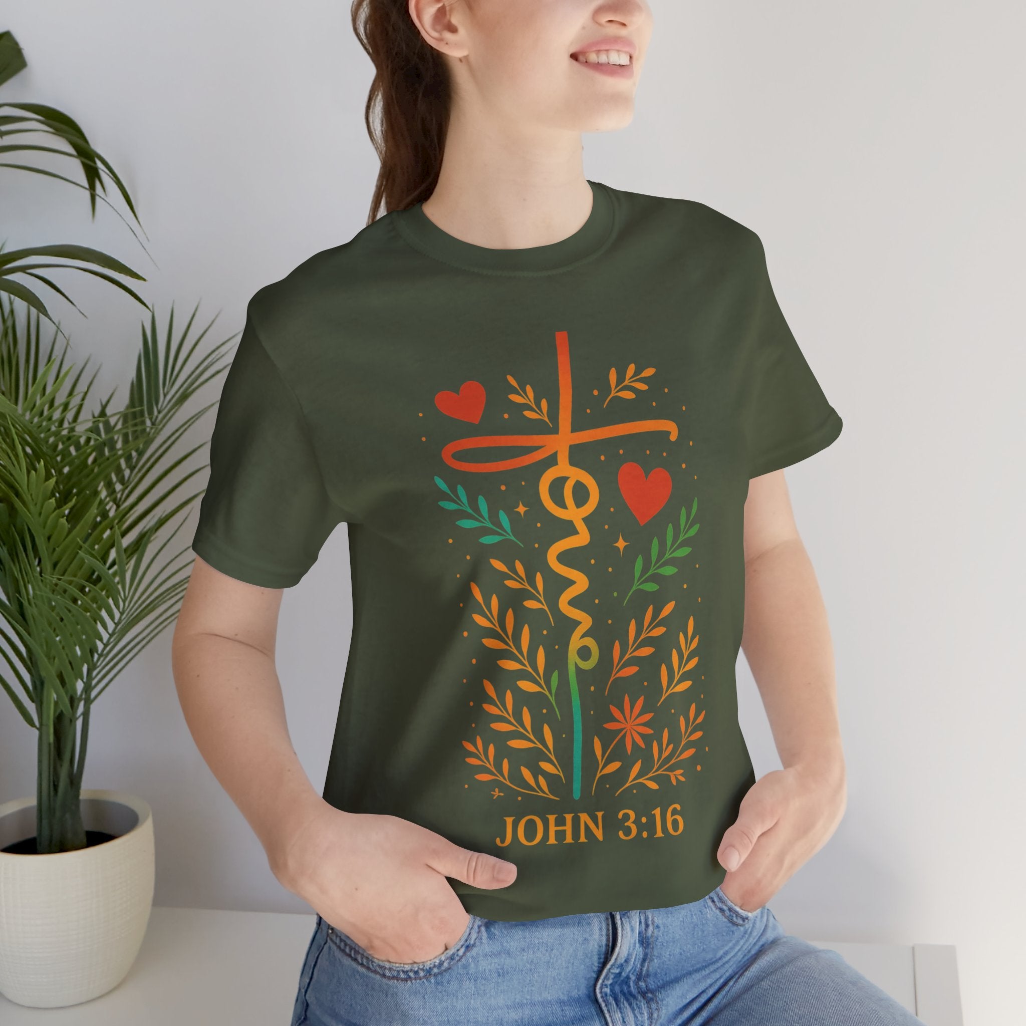 Faith-Inspired Unisex Tee: John 3:16, Christian Gift, Graphic T-Shirt, Religious Apparel, Inspirational Wear