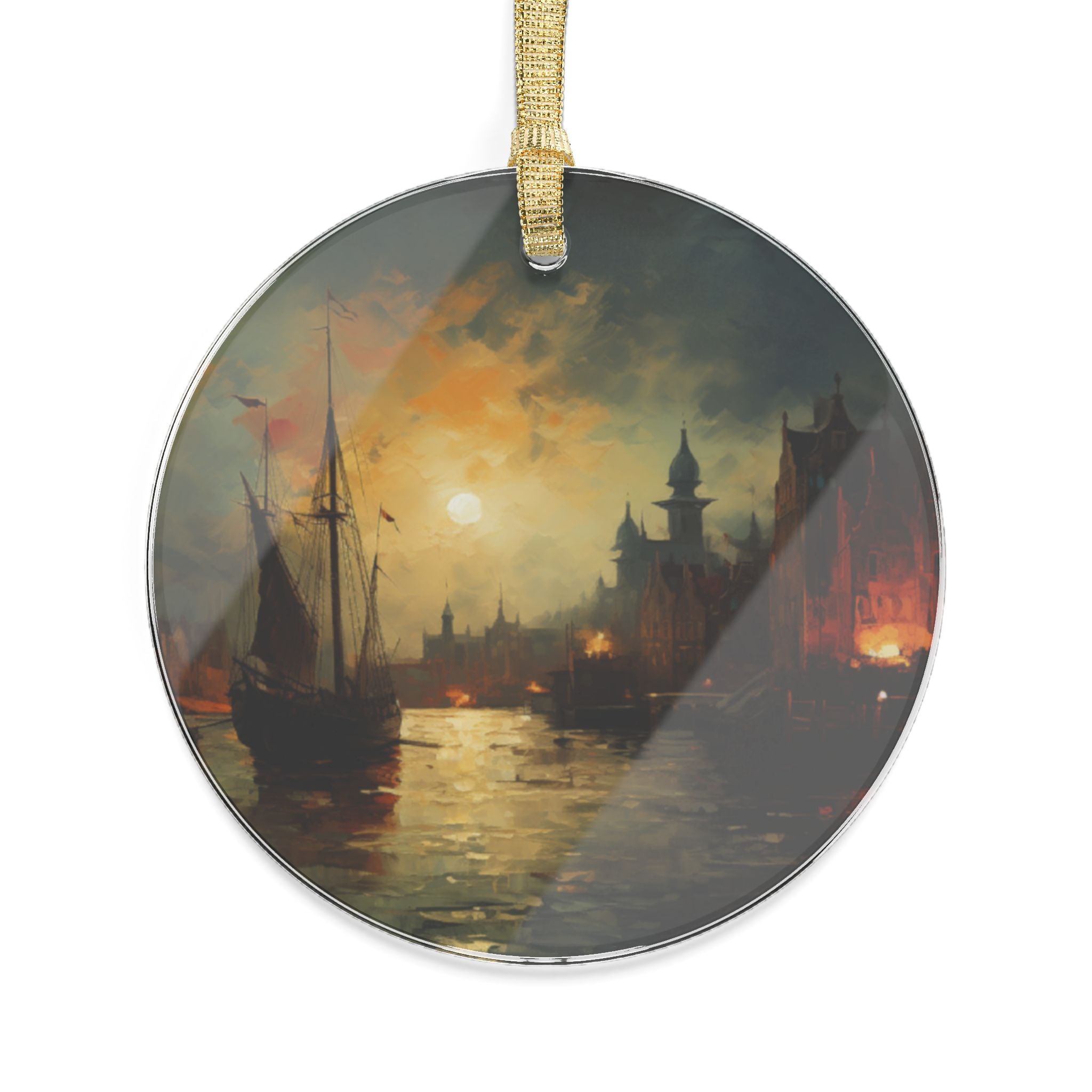 Elegant Acrylic Christmas Ornaments – Vintage Ship Design