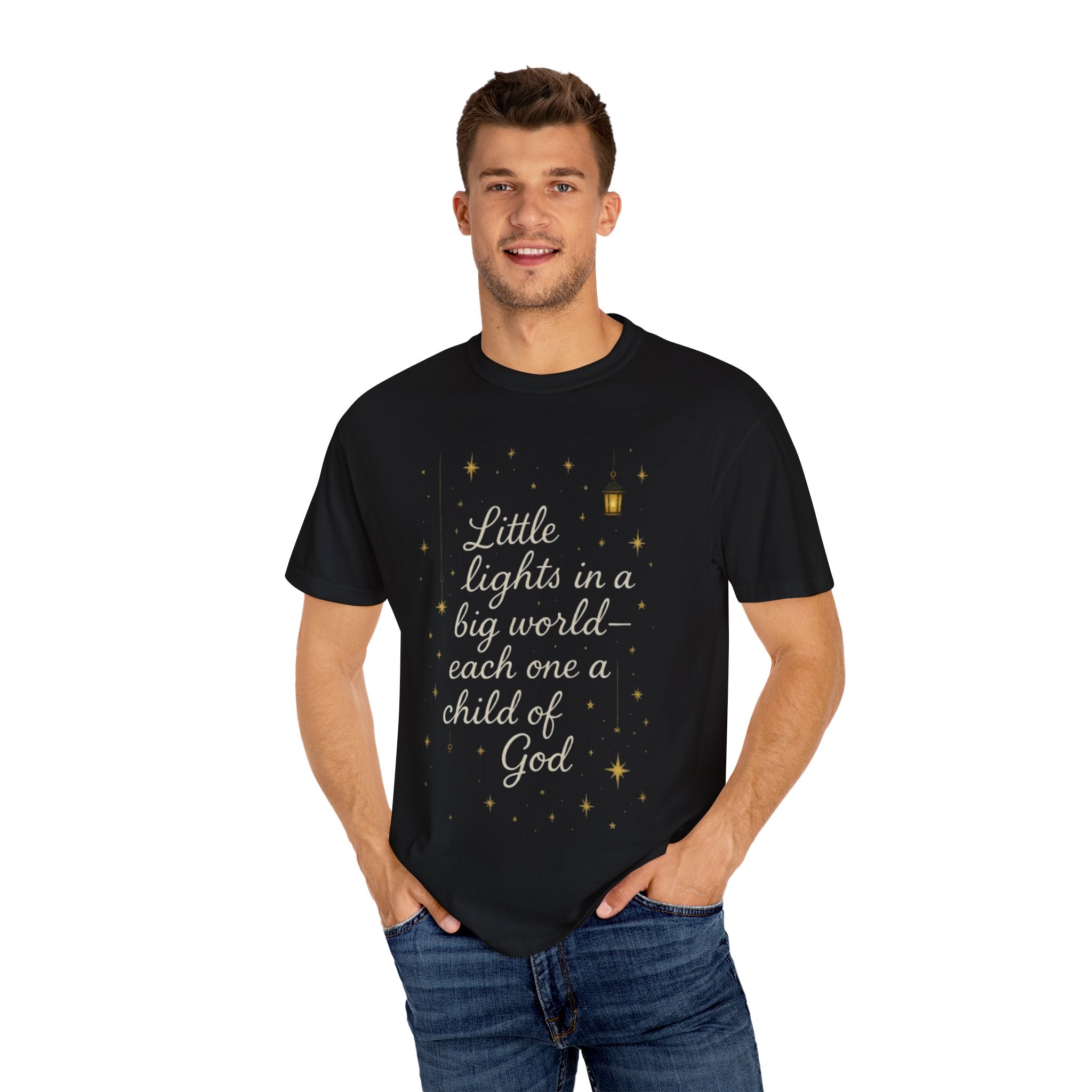 Inspirational Unisex T-shirt - "Little Lights in a Big World" - Faith-Based Apparel, Religious Gift, Everyday Wear, Comfortable Tee