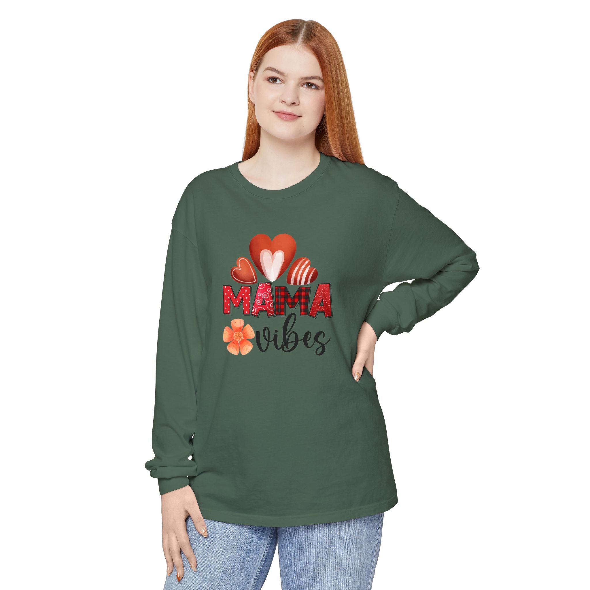 Mama Vibes Long Sleeve T-Shirt - Comfortable Unisex Tee for Moms