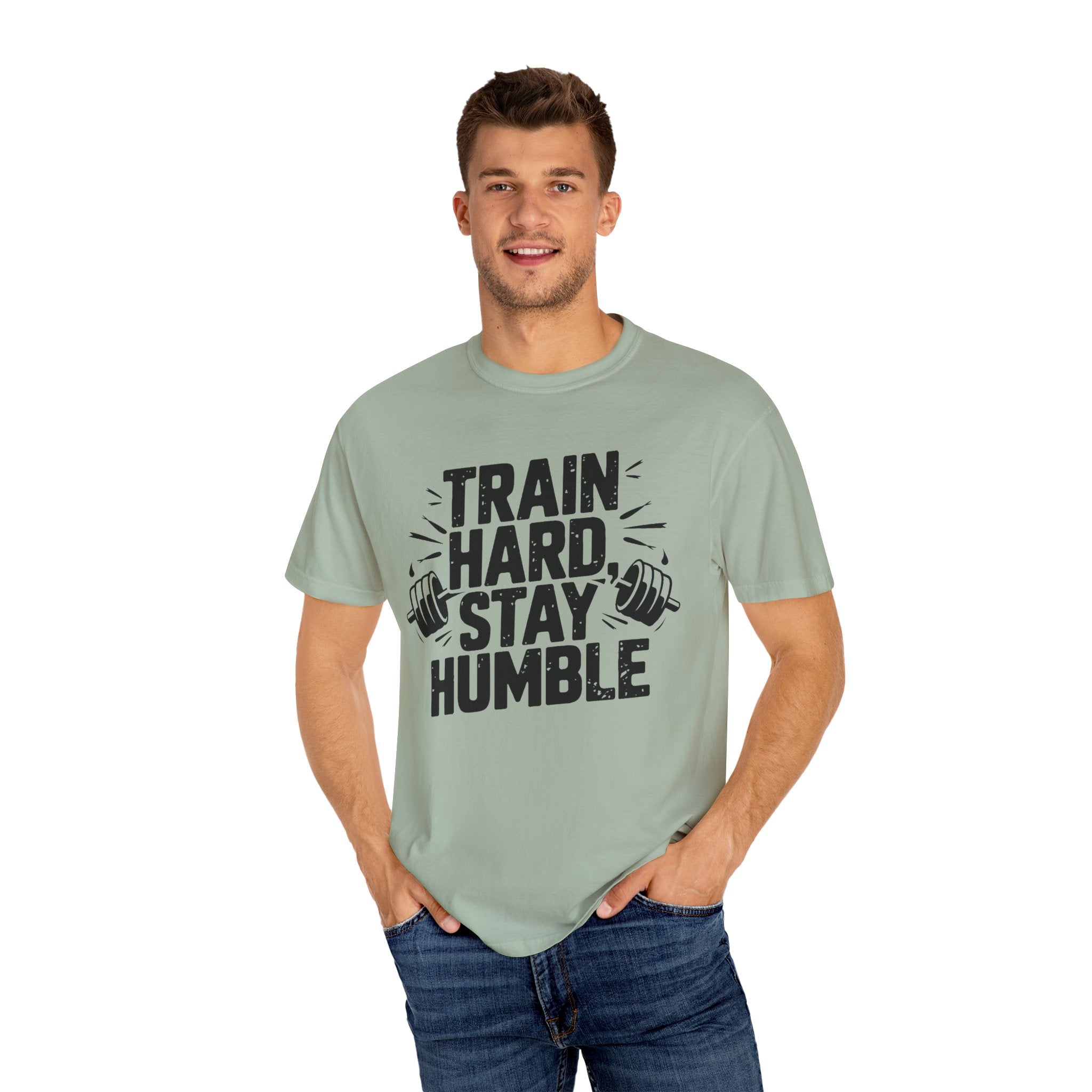Unisex Gym Motivation T-Shirt - "Train Hard, Stay Humble"