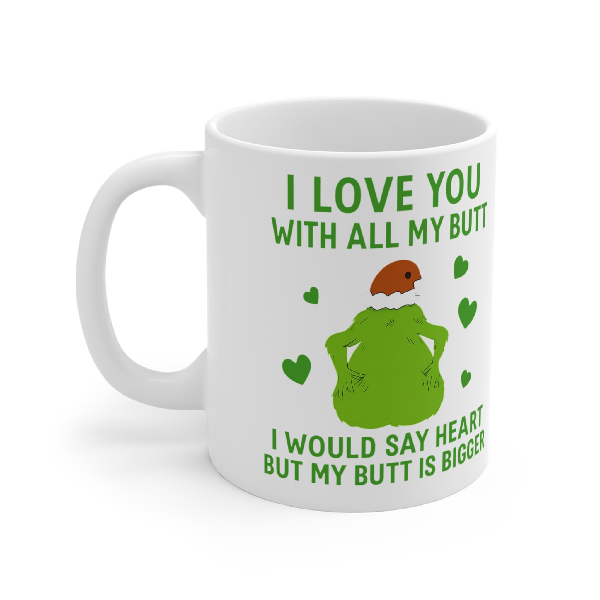 Cute Love Mug with Heart and Butt Design - Romantic Gift for Valentines, Wedding, Birthday, Fun Coffee Cup, Humorous Drinkware