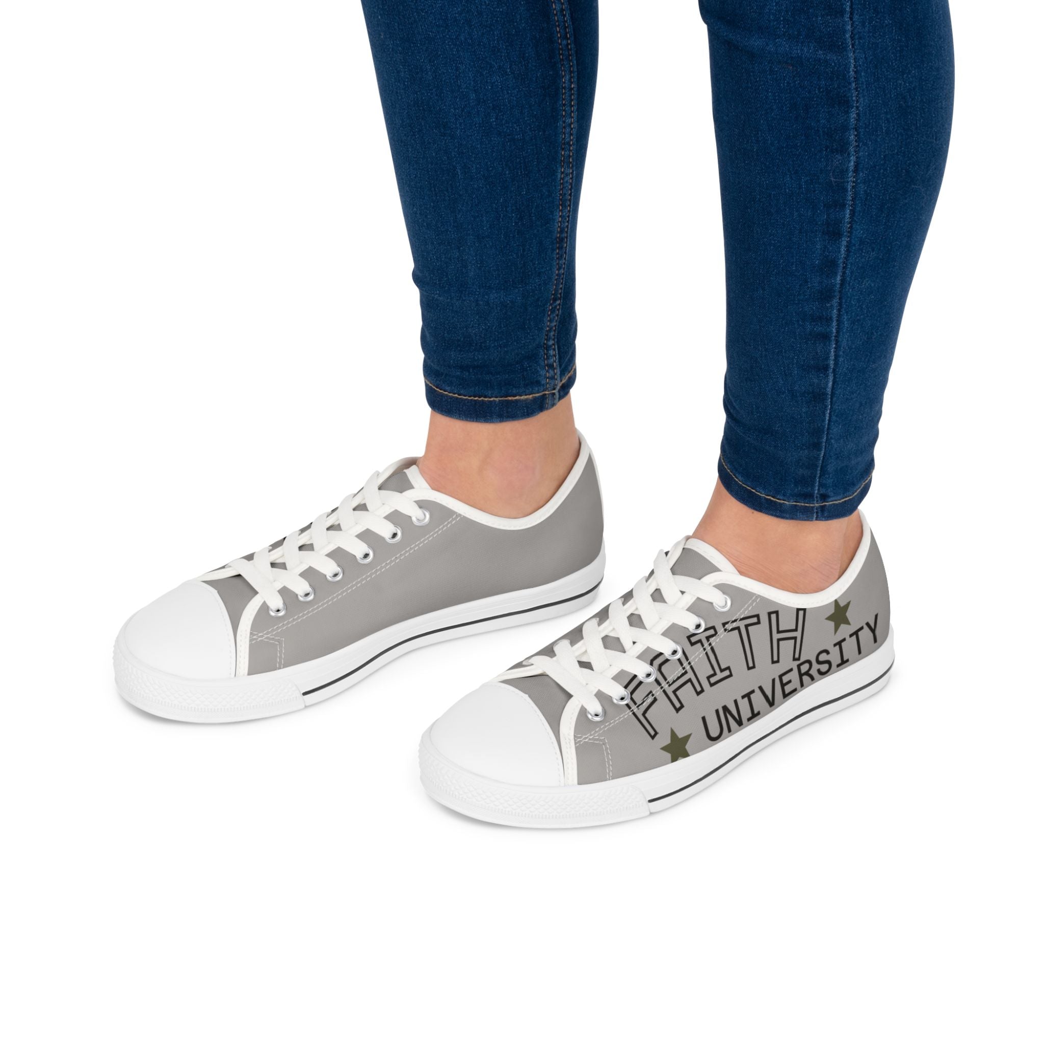 Grey Stylish Women's Low Top Sneakers - Casual, Comfortable, Everyday Wear, Perfect for Summer, Striped Sneakers, Trendy Footwear