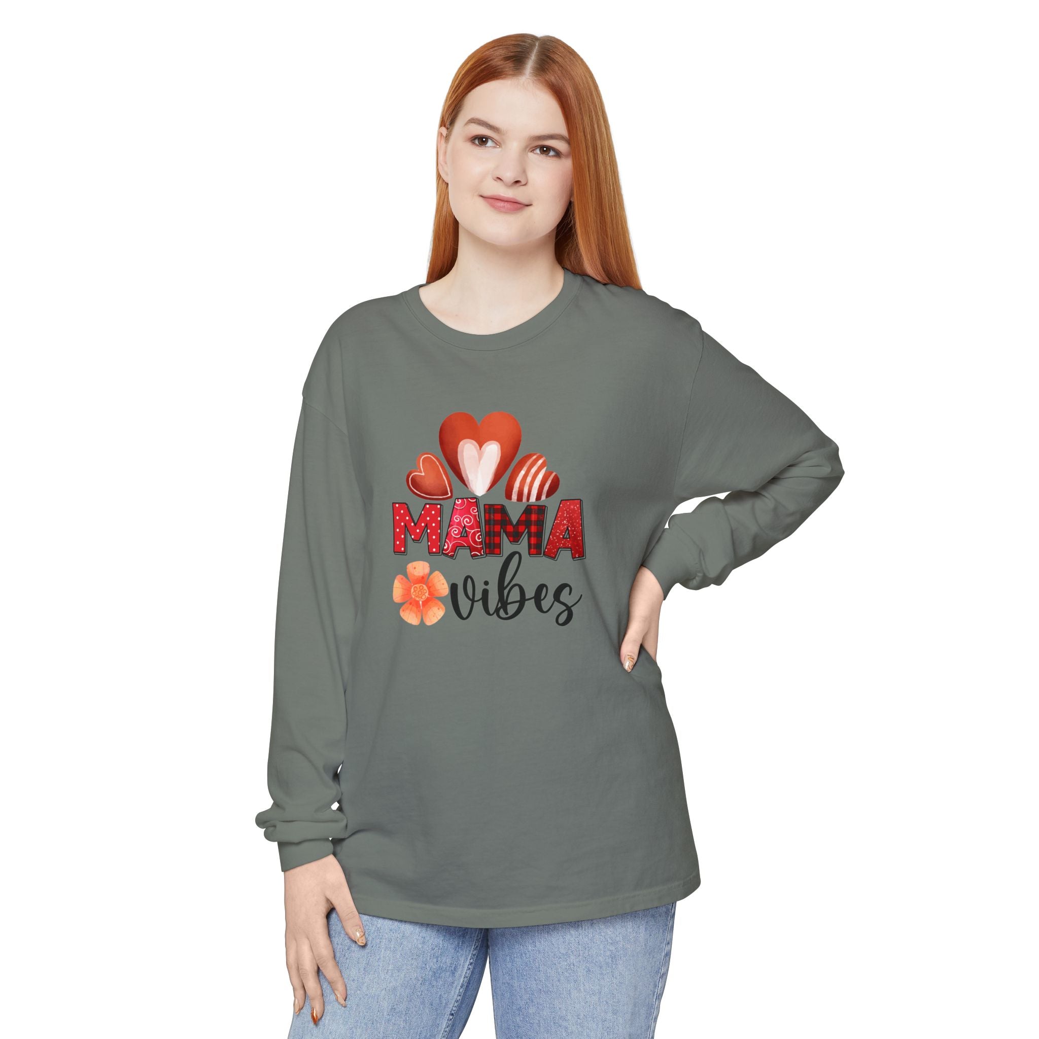 Mama Vibes Long Sleeve T-Shirt - Comfortable Unisex Tee for Moms