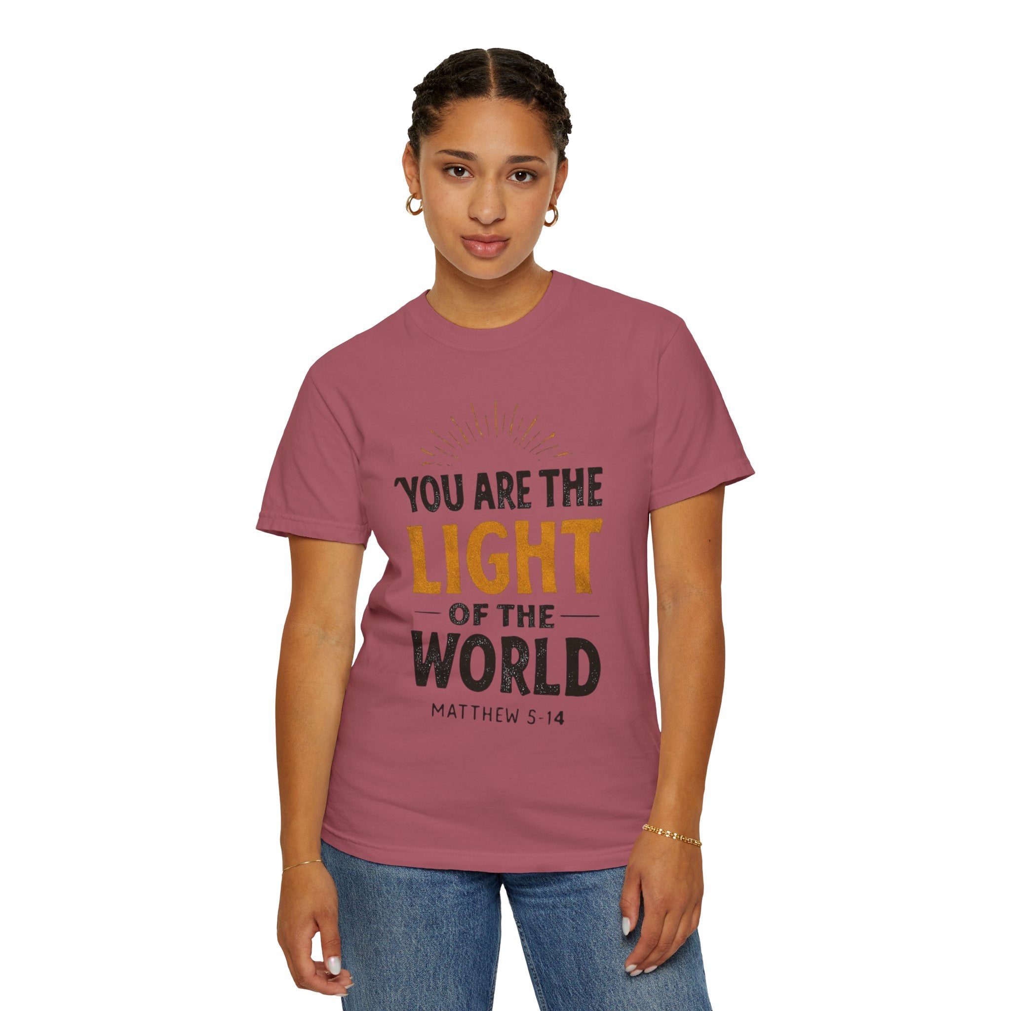 Inspirational T-Shirt with 'You Are the Light of the World' Design, Motivational Tee for Faith, Spiritual Gifts, Religious Apparel, [...]