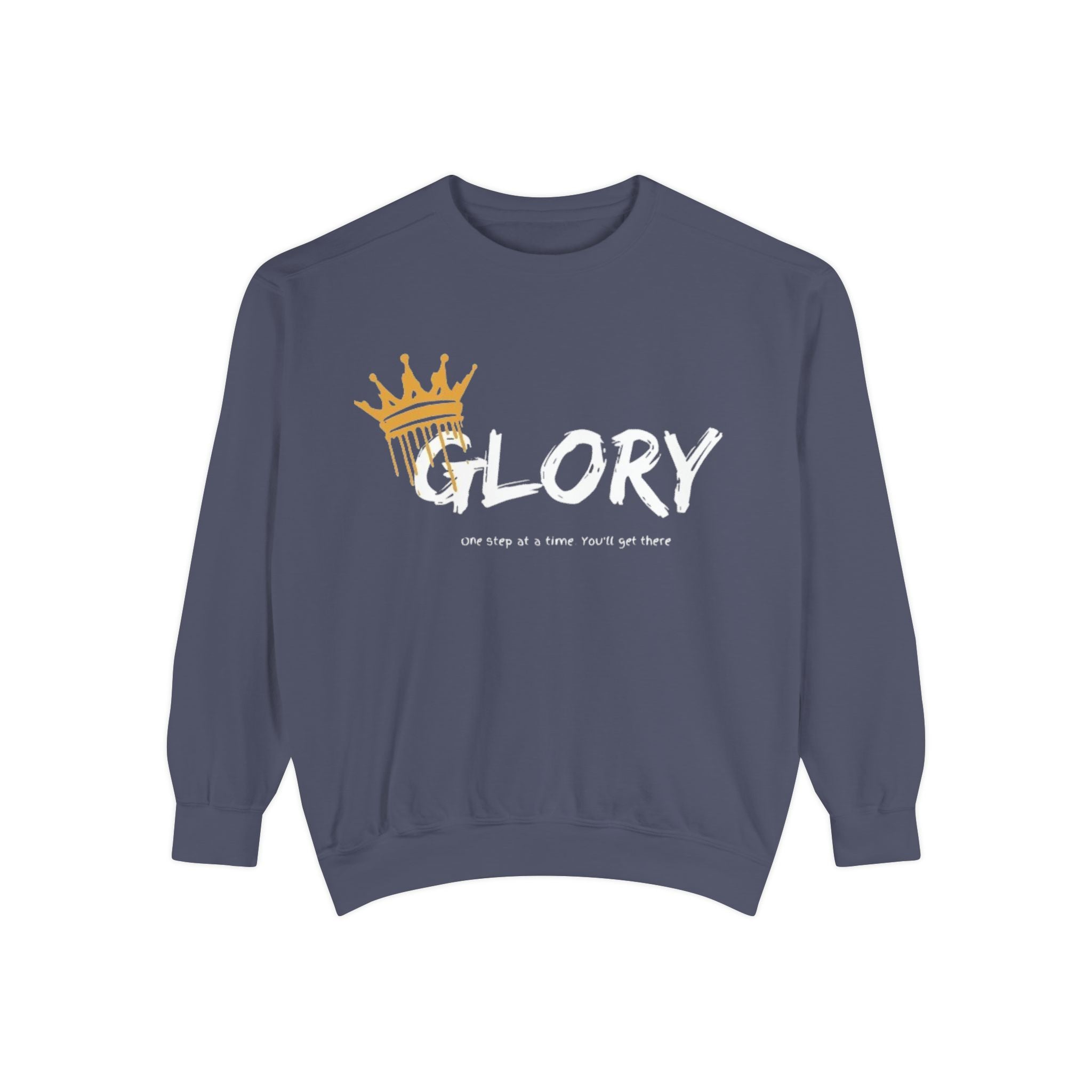 Garment-Dyed 'Glory' Sweatshirt - Motivational Unisex Crewneck