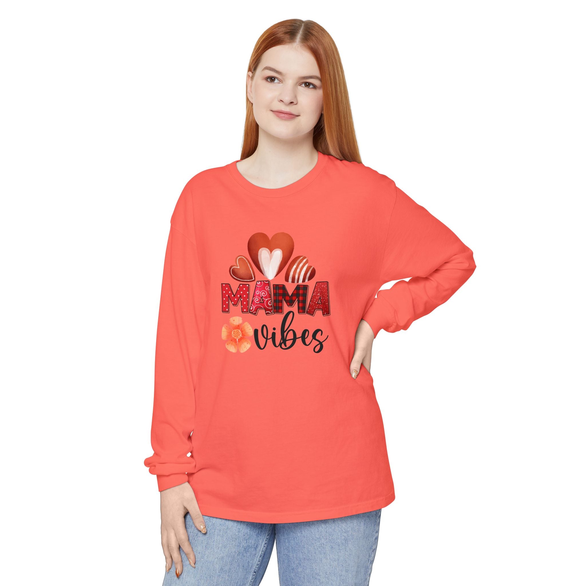 Mama Vibes Long Sleeve T-Shirt - Comfortable Unisex Tee for Moms