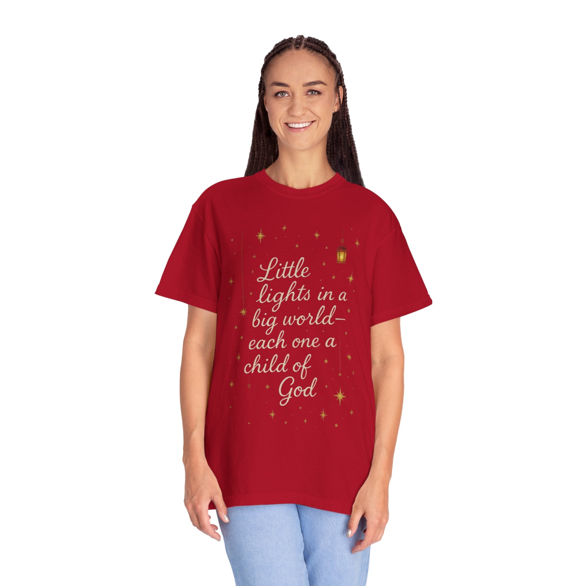 Inspirational Unisex T-shirt - "Little Lights in a Big World" - Faith-Based Apparel, Religious Gift, Everyday Wear, Comfortable Tee