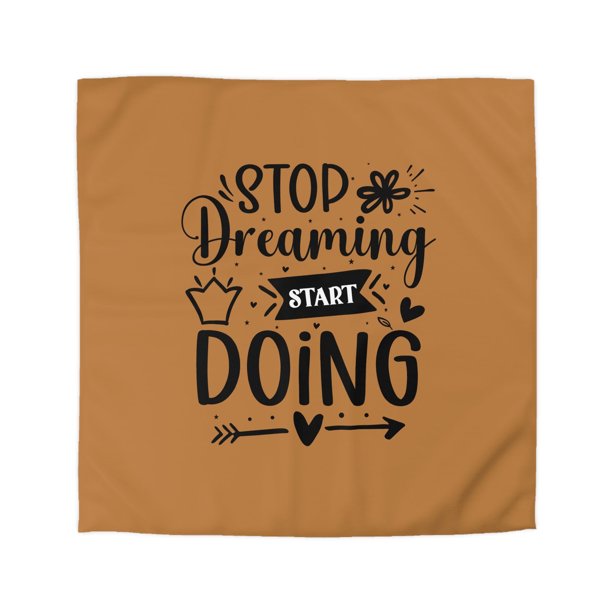 Inspirational Microfiber Duvet Cover - "Stop Dreaming Start Doing" - Cozy Home Decor for Motivated Dreamers