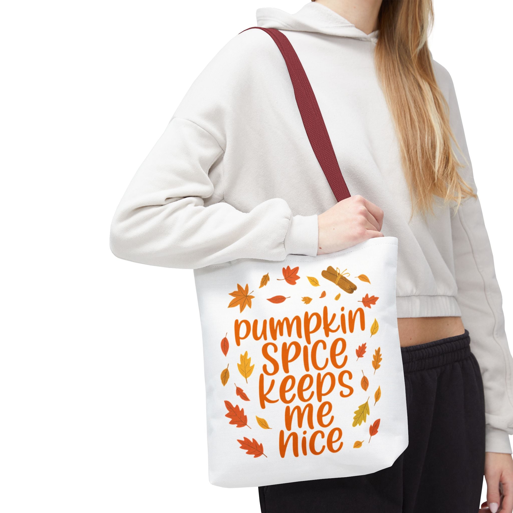 Autumn Vibes Tote Bag, Pumpkin Spice Fall Tote, Gift for Coffee Lovers, Seasonal Shopping Bag, Fall Decor Accessory