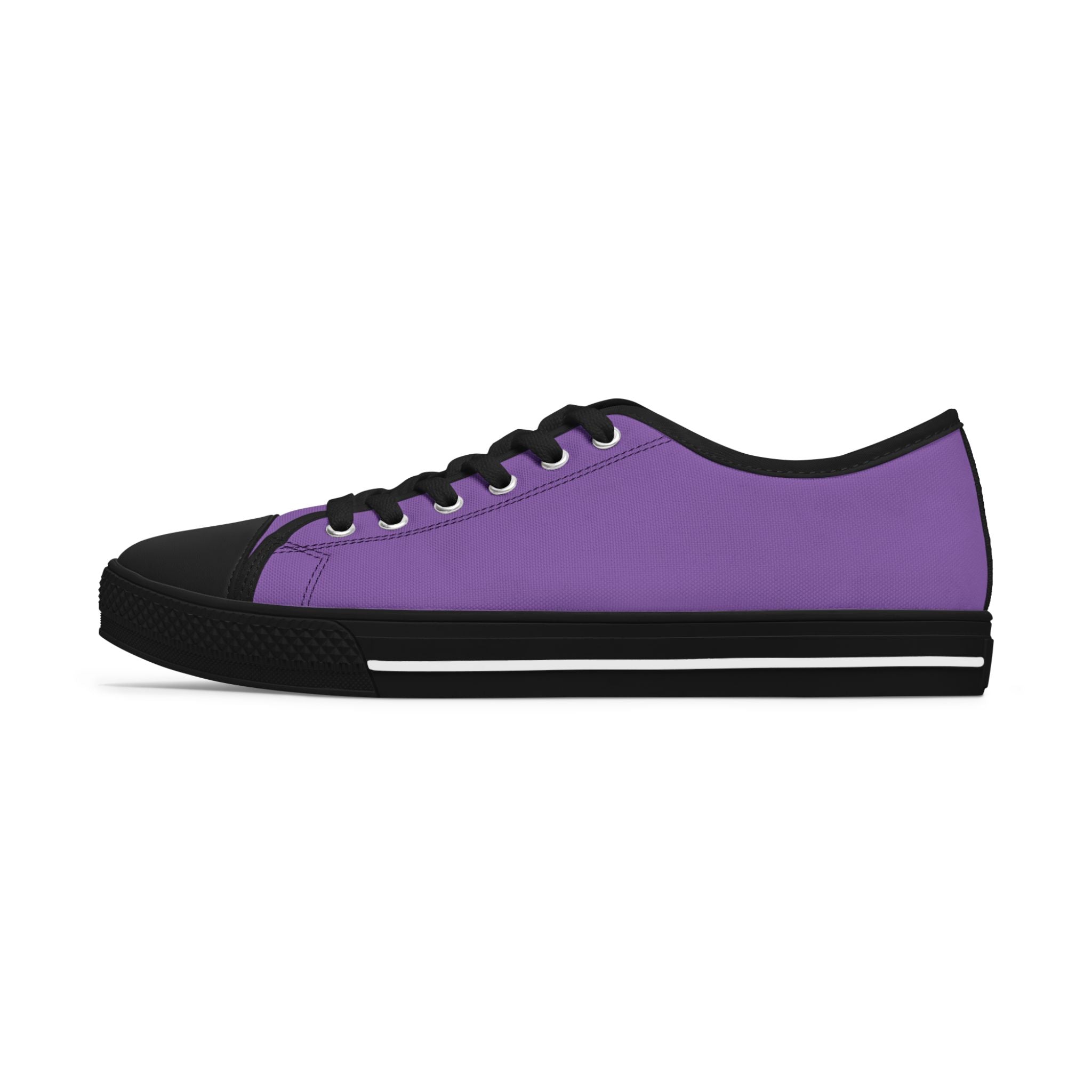Purple Stylish Women's Low Top Sneakers - Casual, Comfortable, Everyday Wear, Perfect for Summer, Striped Sneakers, Trendy Footwear
