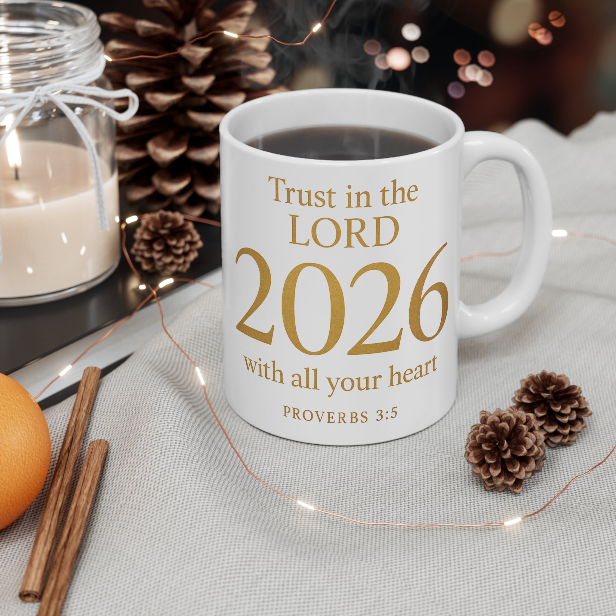 2026 Faith Mug — "Trust in the Lord" Proverbs 3:5 Inspirational Coffee Mug