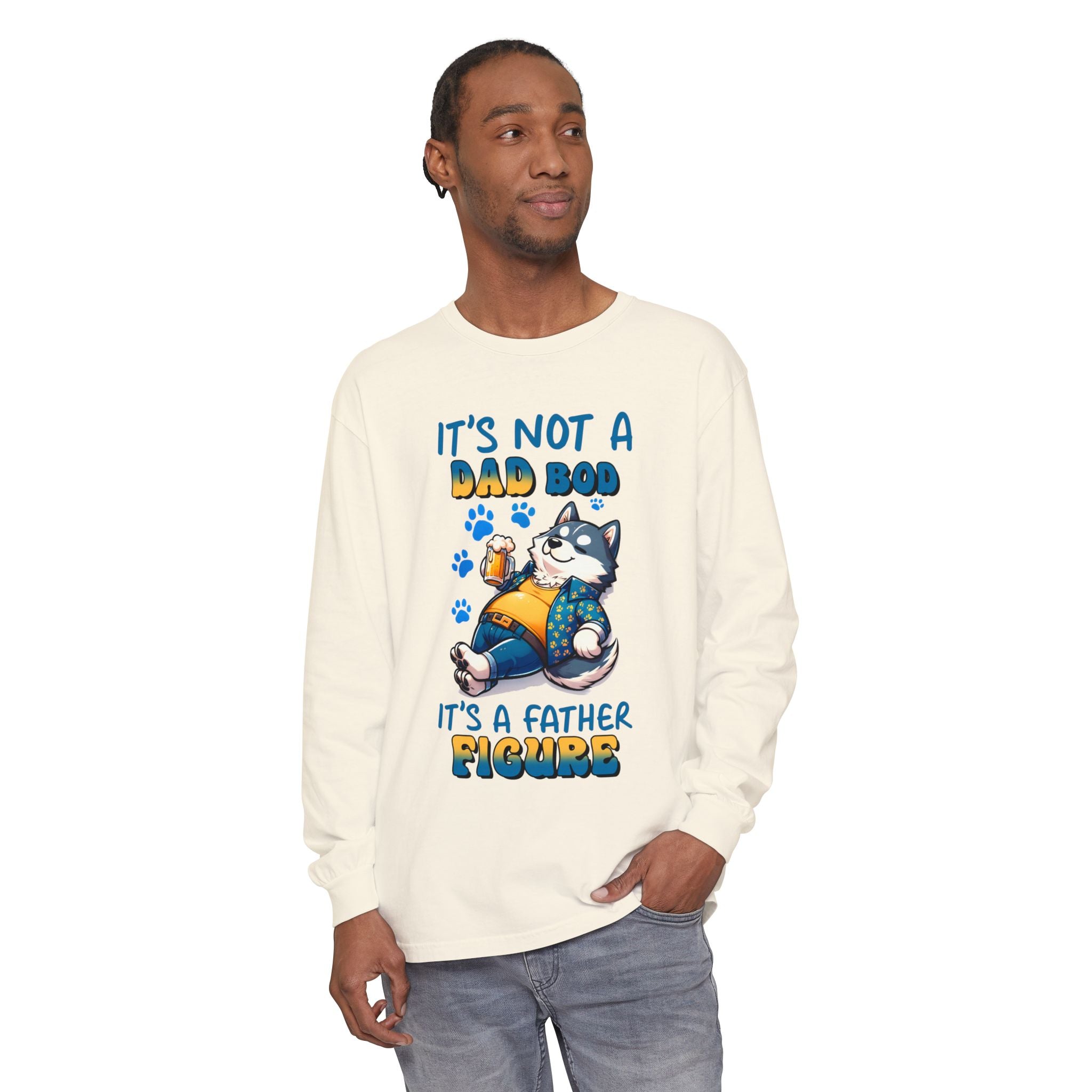 Funny Dad Bod Long Sleeve T-Shirt - It's Not a Dad Bod, It's a Father Figure