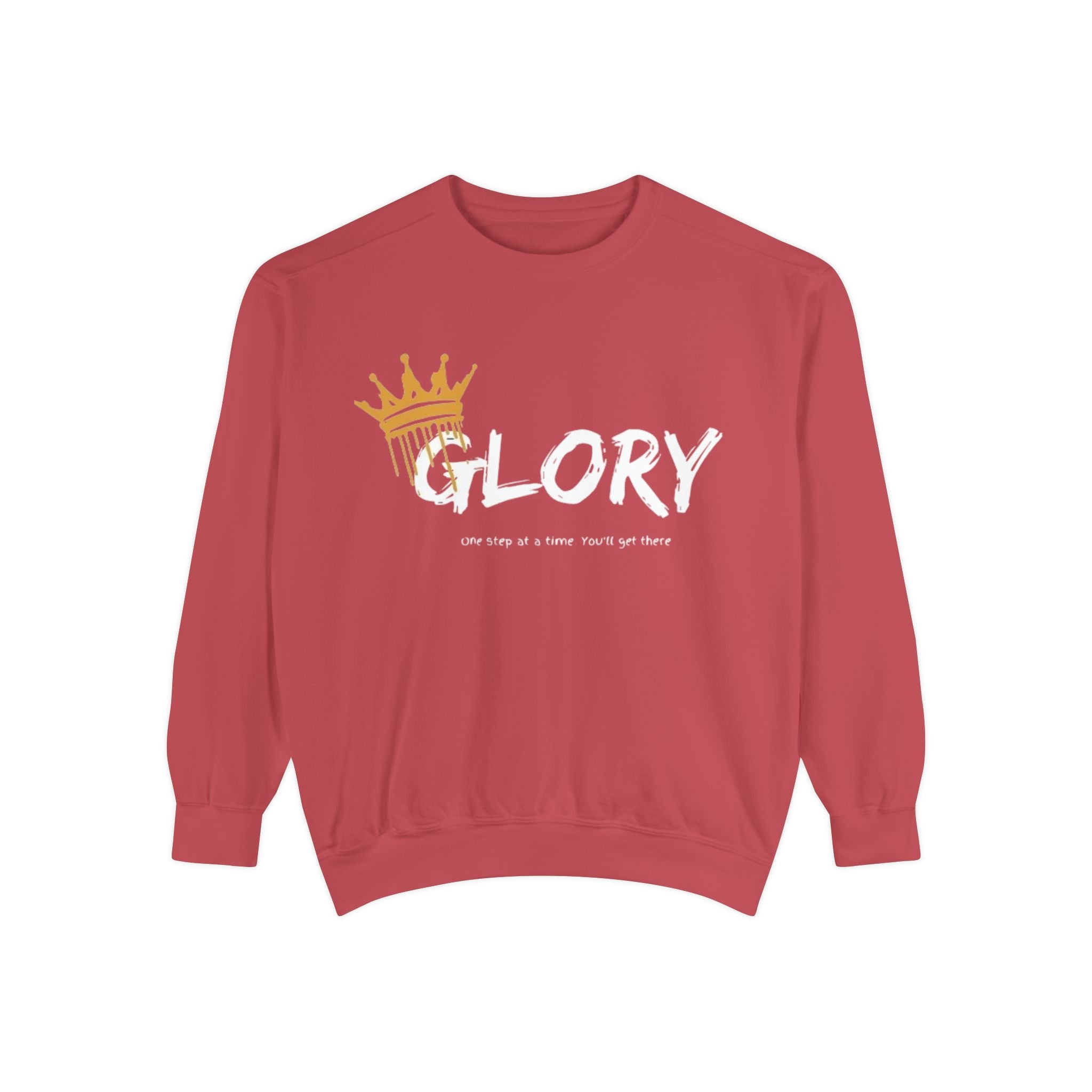 Garment-Dyed 'Glory' Sweatshirt - Motivational Unisex Crewneck