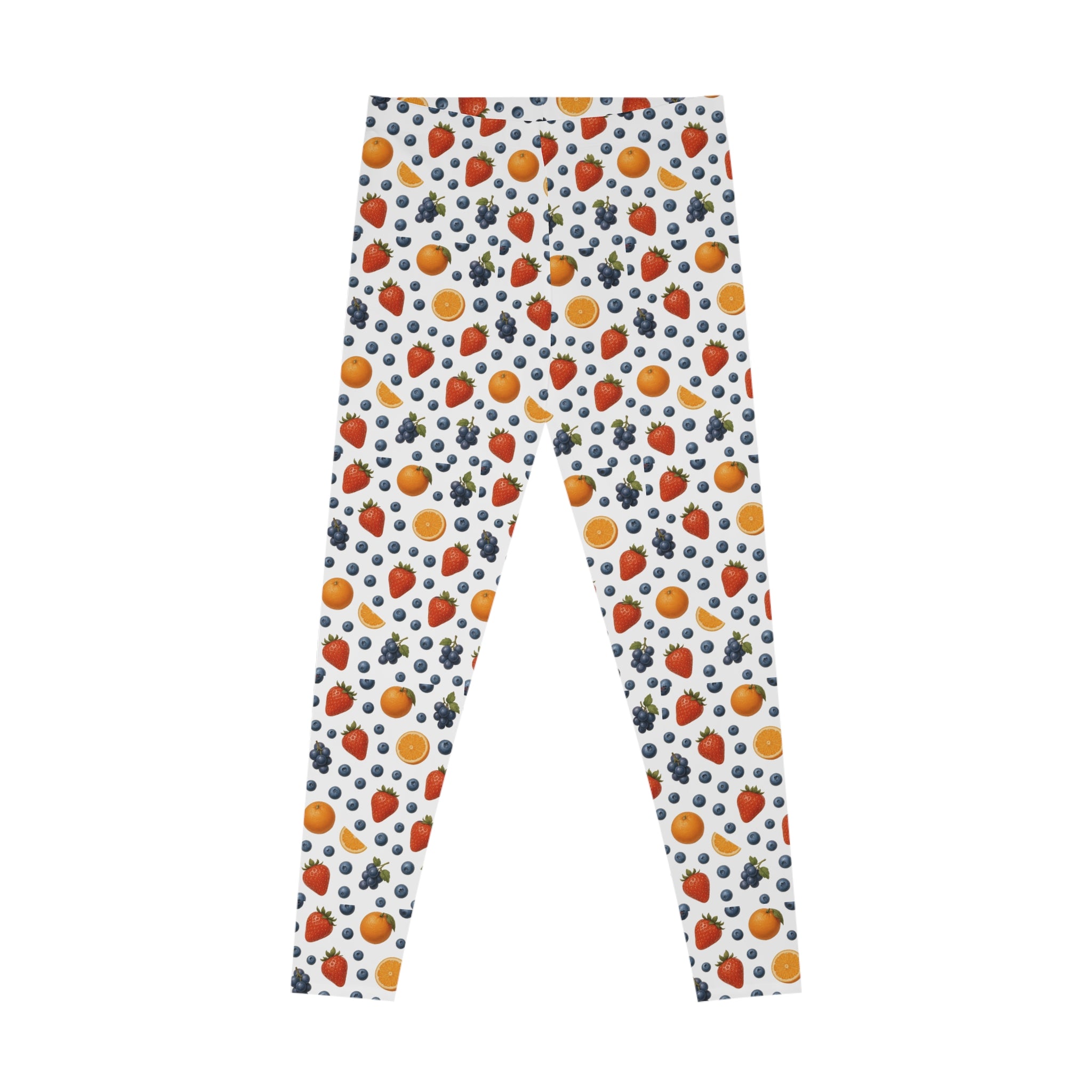 Fruity Stretchy Leggings, Colorful Workout Pants, Yoga Tights, Casual Spring Wear, Fitness Apparel, Summer Fashion