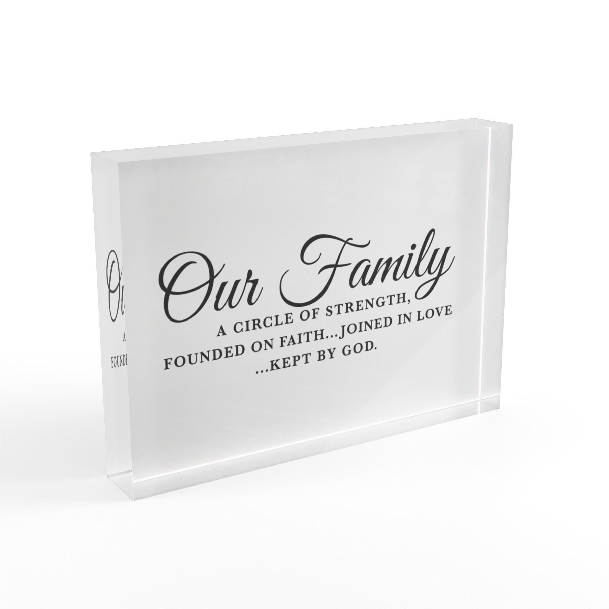 Our Family Photo Block - A Circle of Strength Decorative Display, Family Gift, Home Décor, Wedding Keepsake, Personalized Memory Block