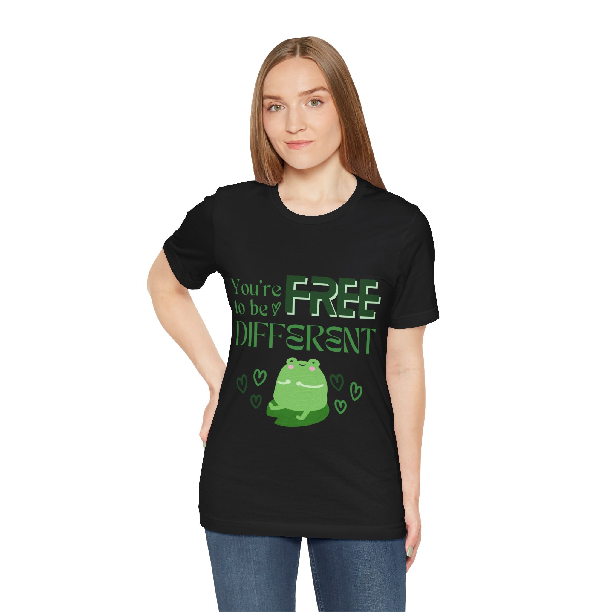 You're Free to Be Different Frog Tee, Comfort Tee, Unisex Shirt, Fun Gift, Casual Wear, Frog Lover Gift, Unique Tee