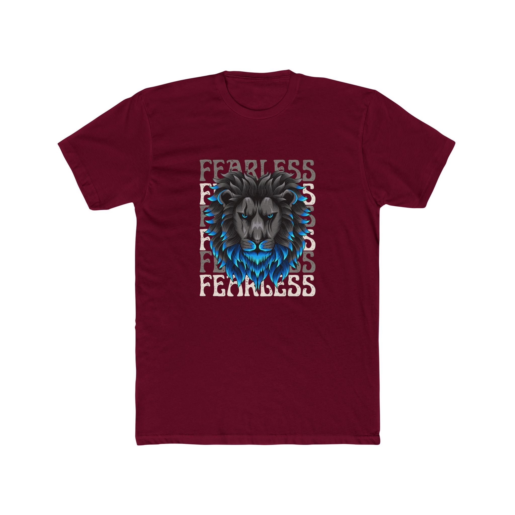 Fearless Lion Graphic Tee - Unisex Cotton Crew Shirt for Animal Lovers, Motivational Gift, Any Occasion, Casual Wear, Unique Style