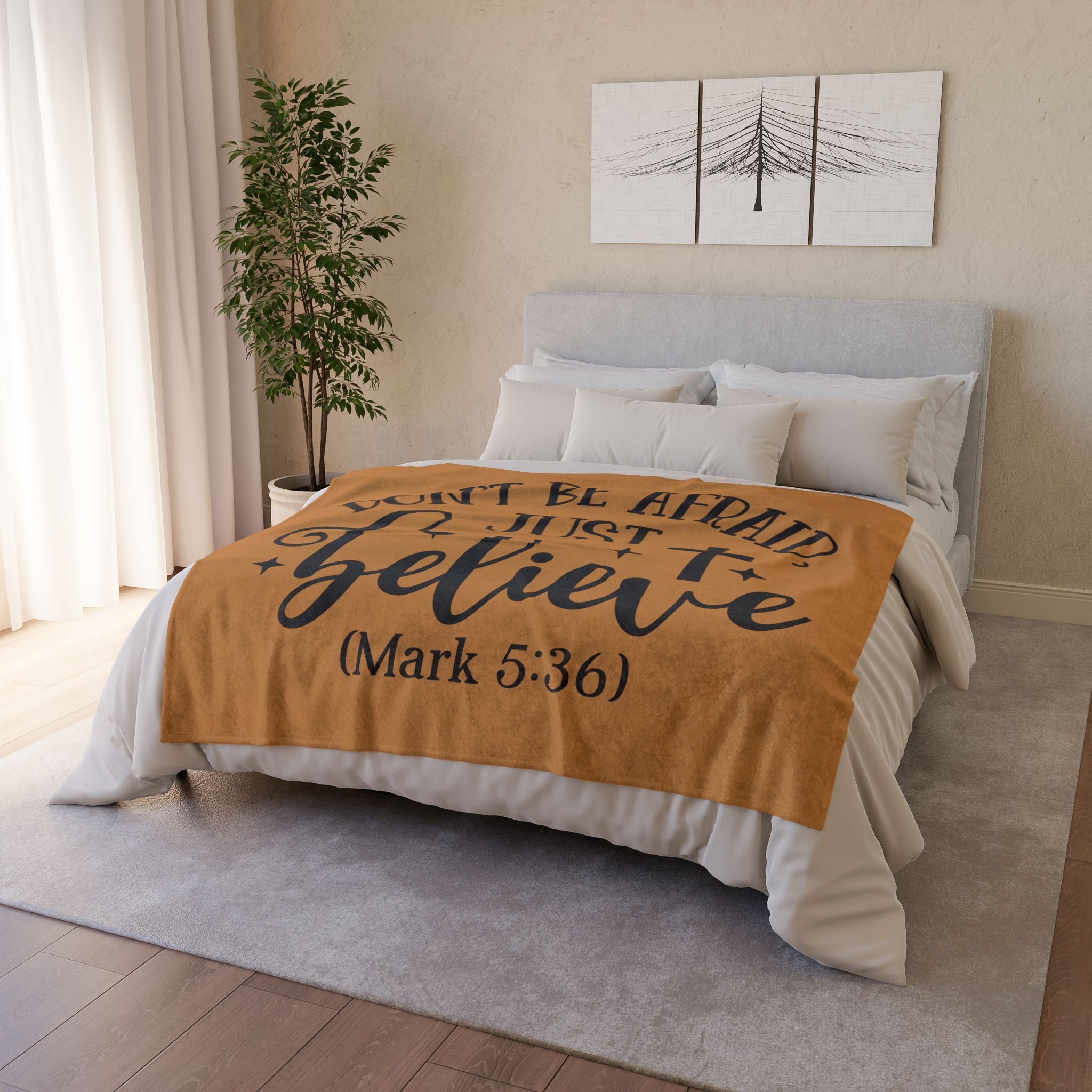 Inspirational Soft Polyester Blanket - 'Don't Be Afraid, Just Believe'