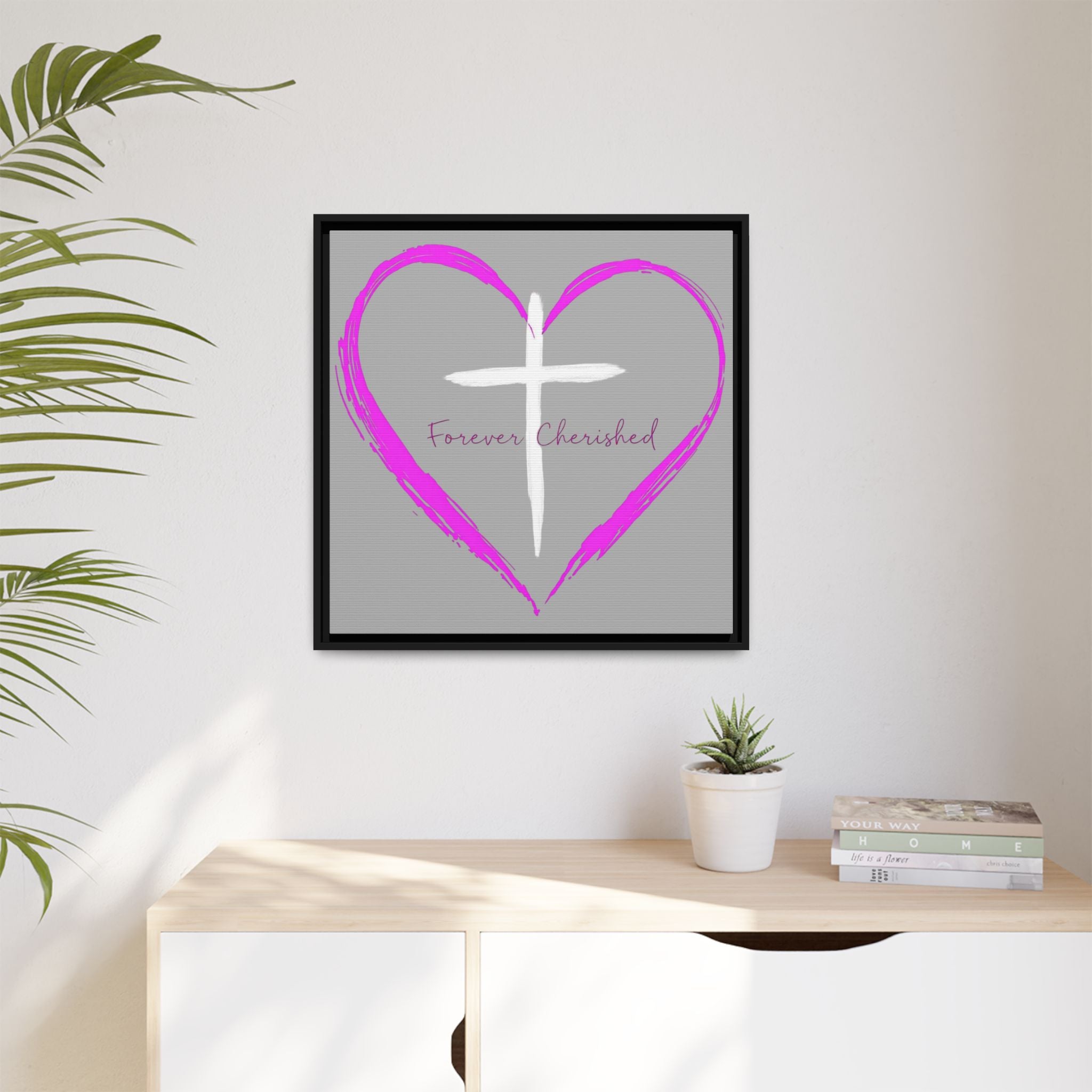 Framed Wall Art with Heart & Cross, Inspirational Home Decor, Gift for Loved Ones, Faith-Based Art, Perfect for Christenings, [...]