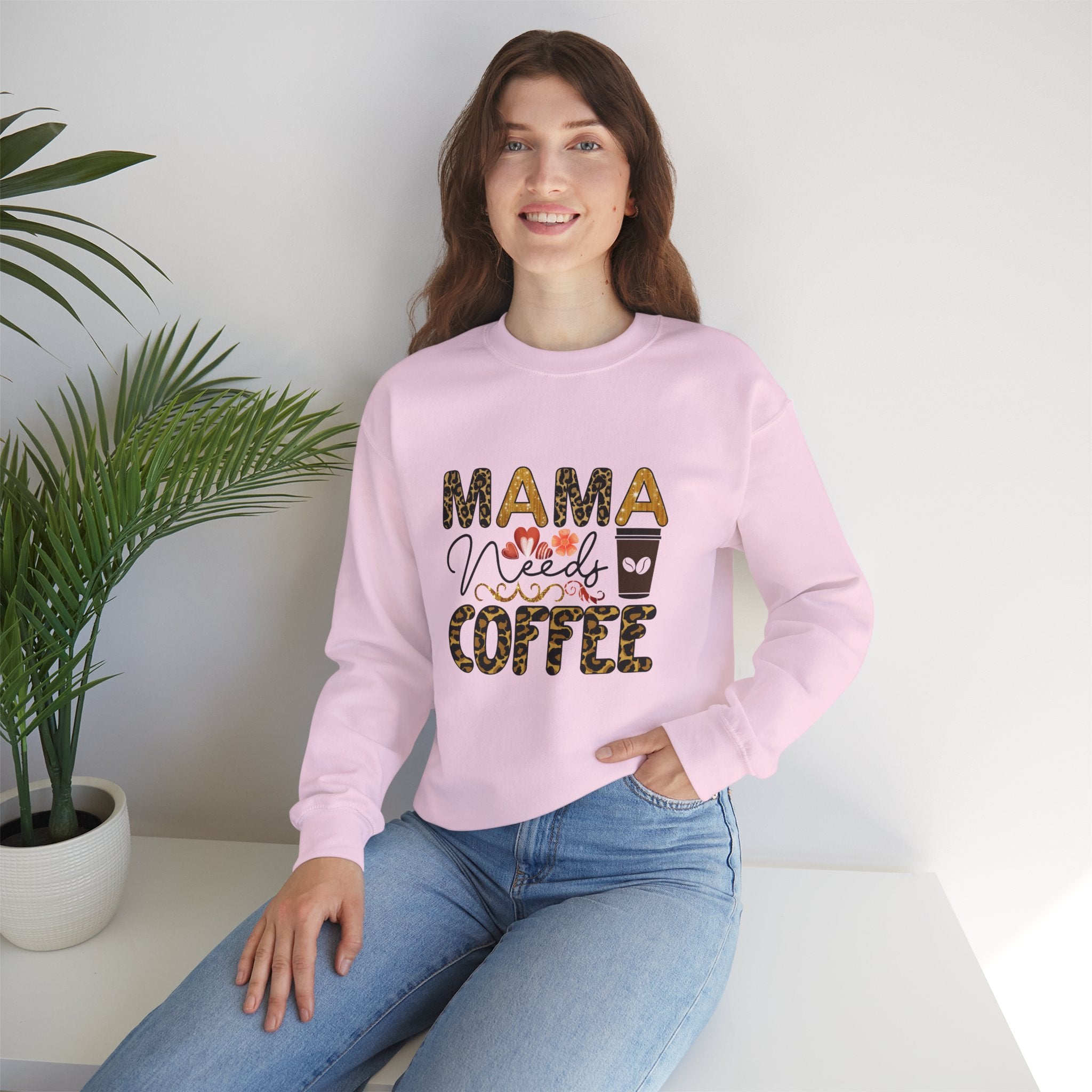 Mama Needs Coffee Crewneck Sweatshirt - Cozy Unisex Pullover Apparel for Moms