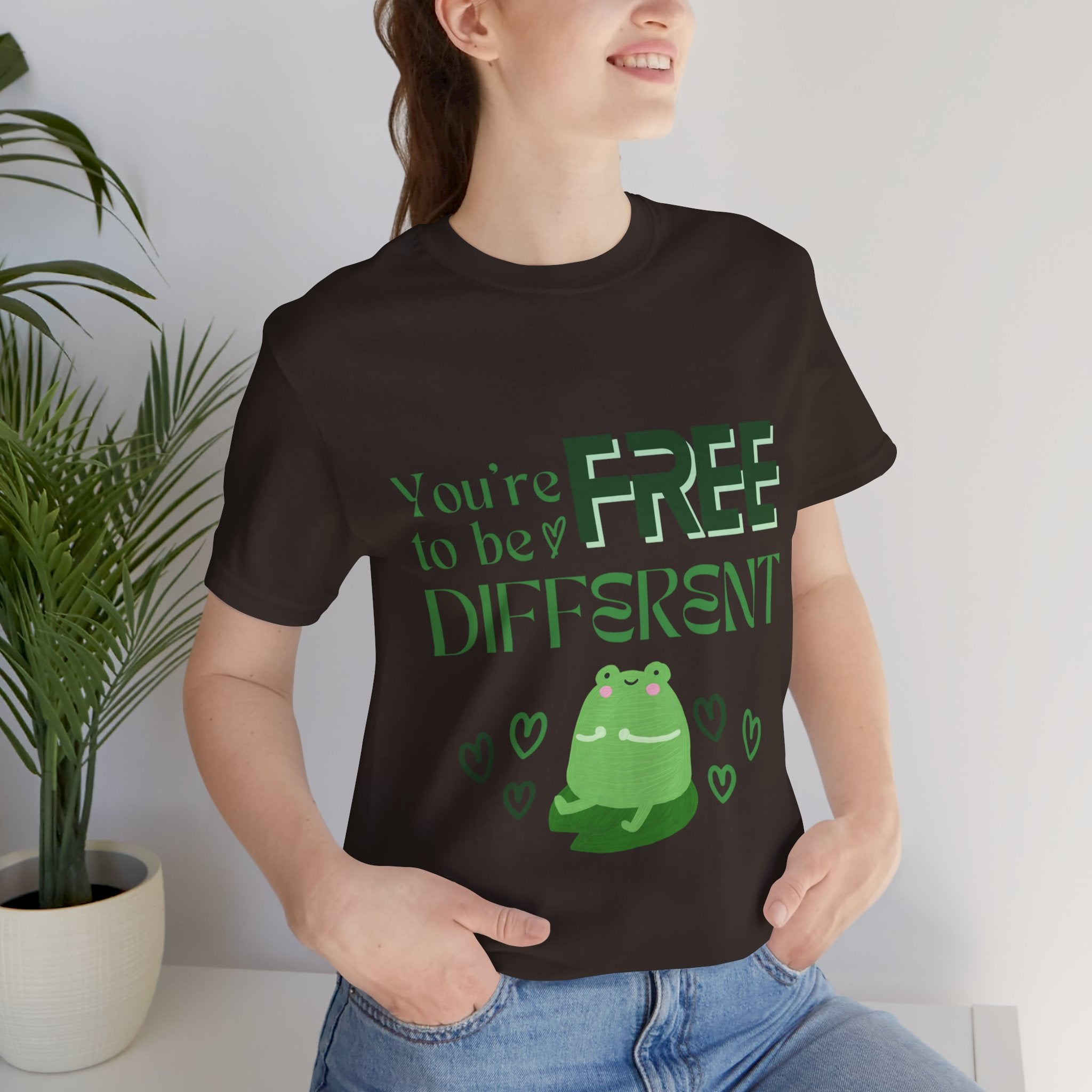 You're Free to Be Different Frog Tee, Comfort Tee, Unisex Shirt, Fun Gift, Casual Wear, Frog Lover Gift, Unique Tee