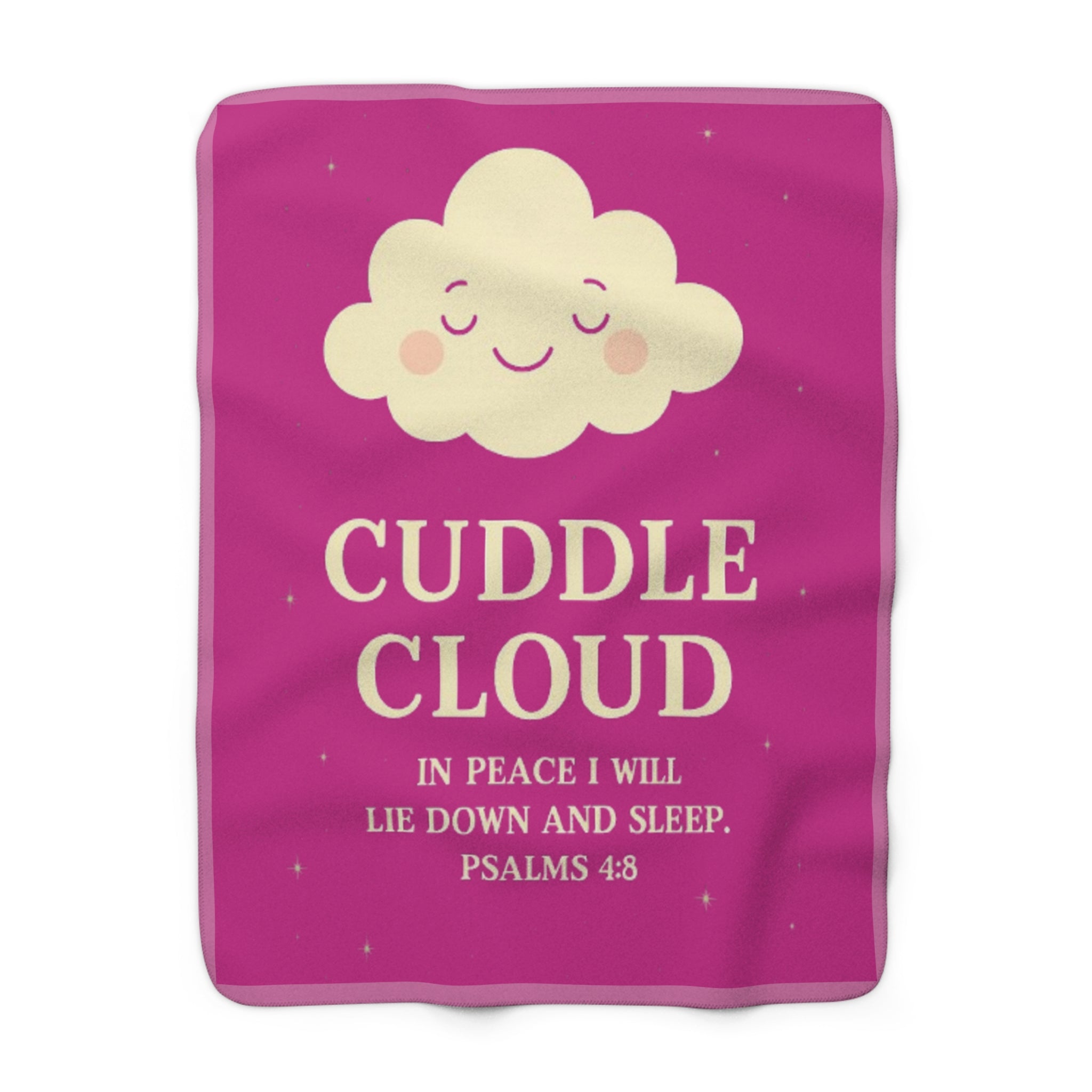 🩷 Cozy Sherpa Fleece Blanket, Cute Cuddle Cloud Design, Perfect for Gifts, Home Decor, Snuggling, Comfort