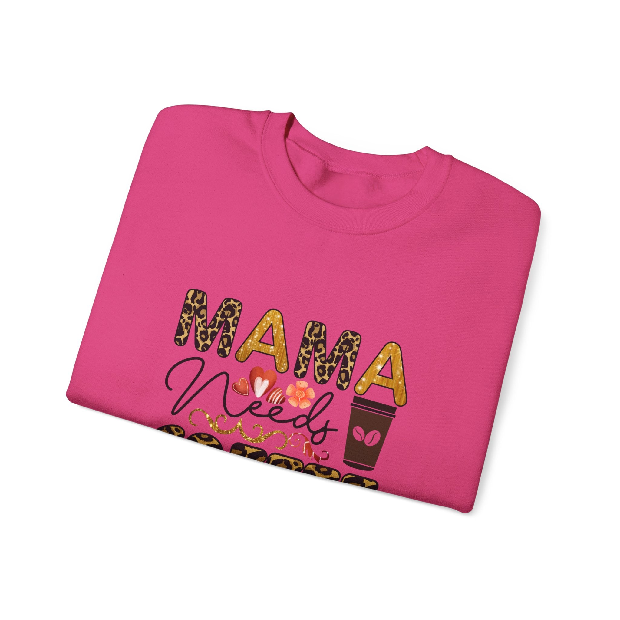 Mama Needs Coffee Crewneck Sweatshirt - Cozy Unisex Pullover Apparel for Moms