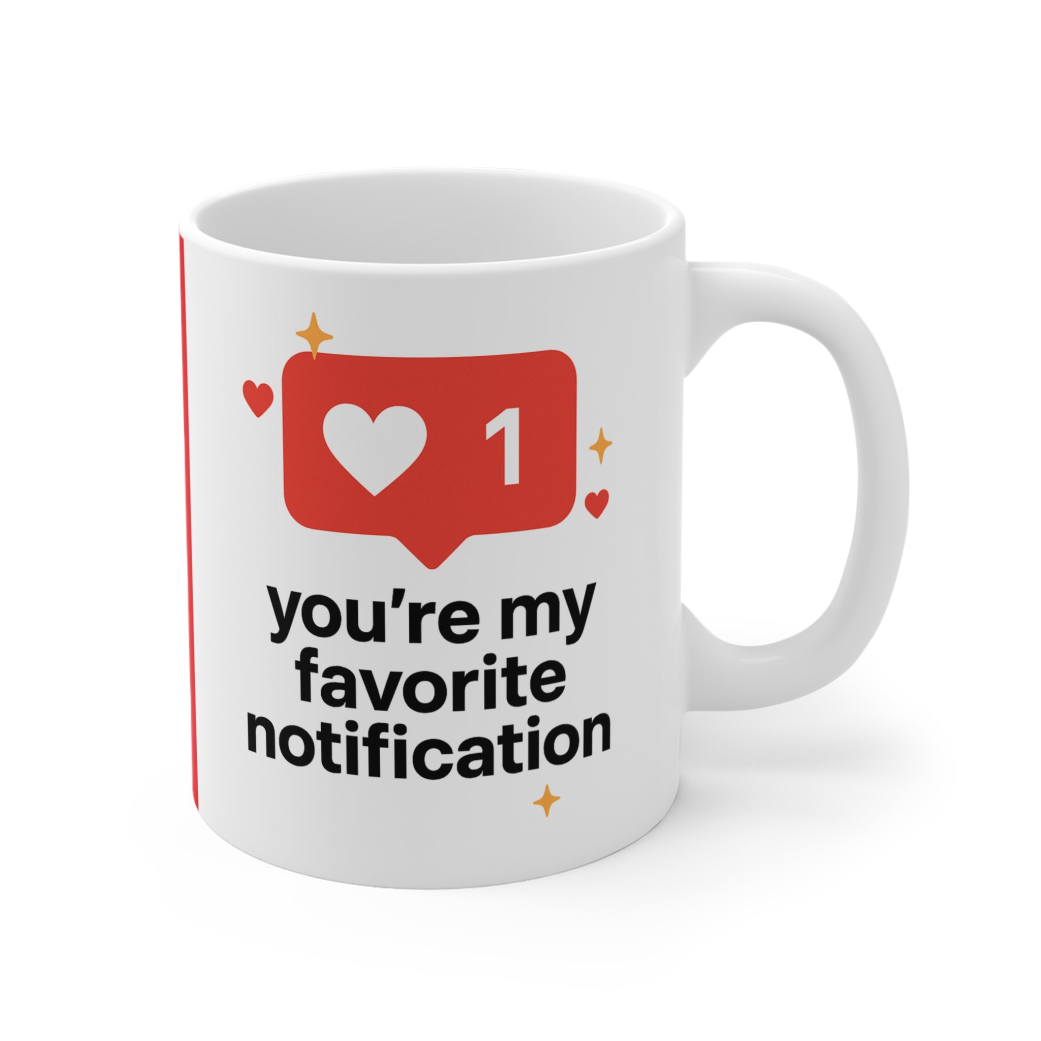 Cute Notification Mug, Gift for Loved Ones, Sweetheart Coffee Cup, Valentine's Day Gift, Romantic Tea Mug