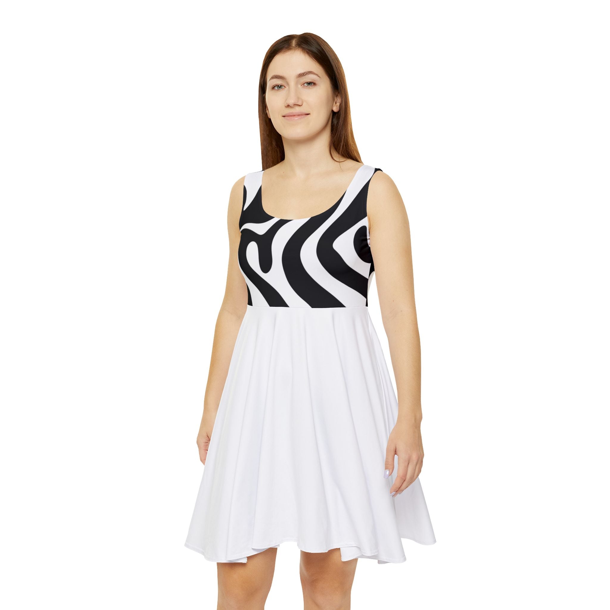 Chic Zebra Print Skater Dress, Casual Summer Dress, Stylish Party Dress, Trendy Outfit, Gift for Fashion Lovers