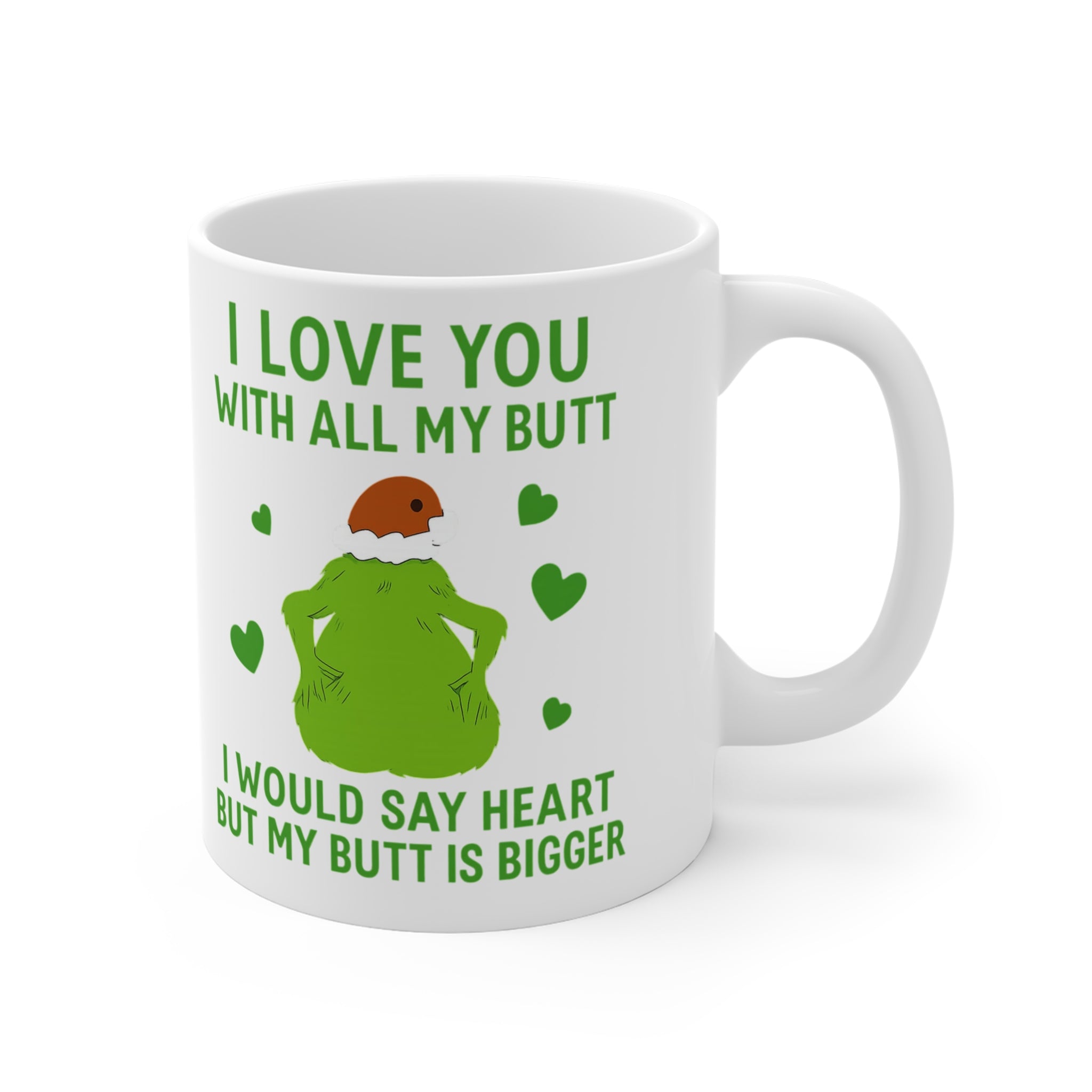 Cute Love Mug with Heart and Butt Design - Romantic Gift for Valentines, Wedding, Birthday, Fun Coffee Cup, Humorous Drinkware