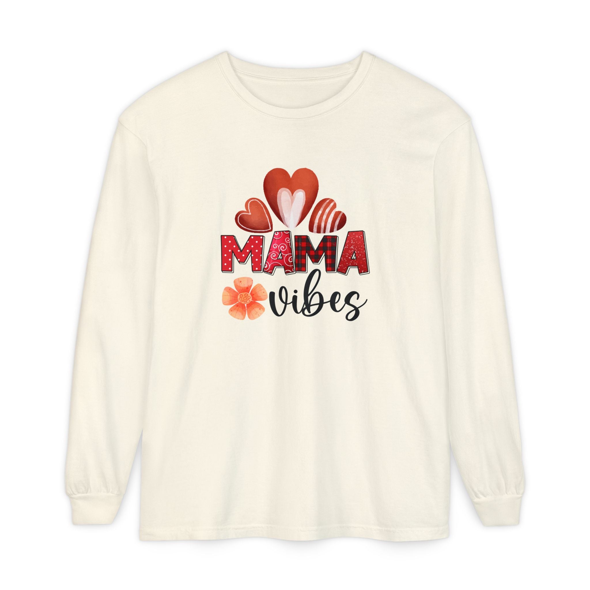 Mama Vibes Long Sleeve T-Shirt - Comfortable Unisex Tee for Moms