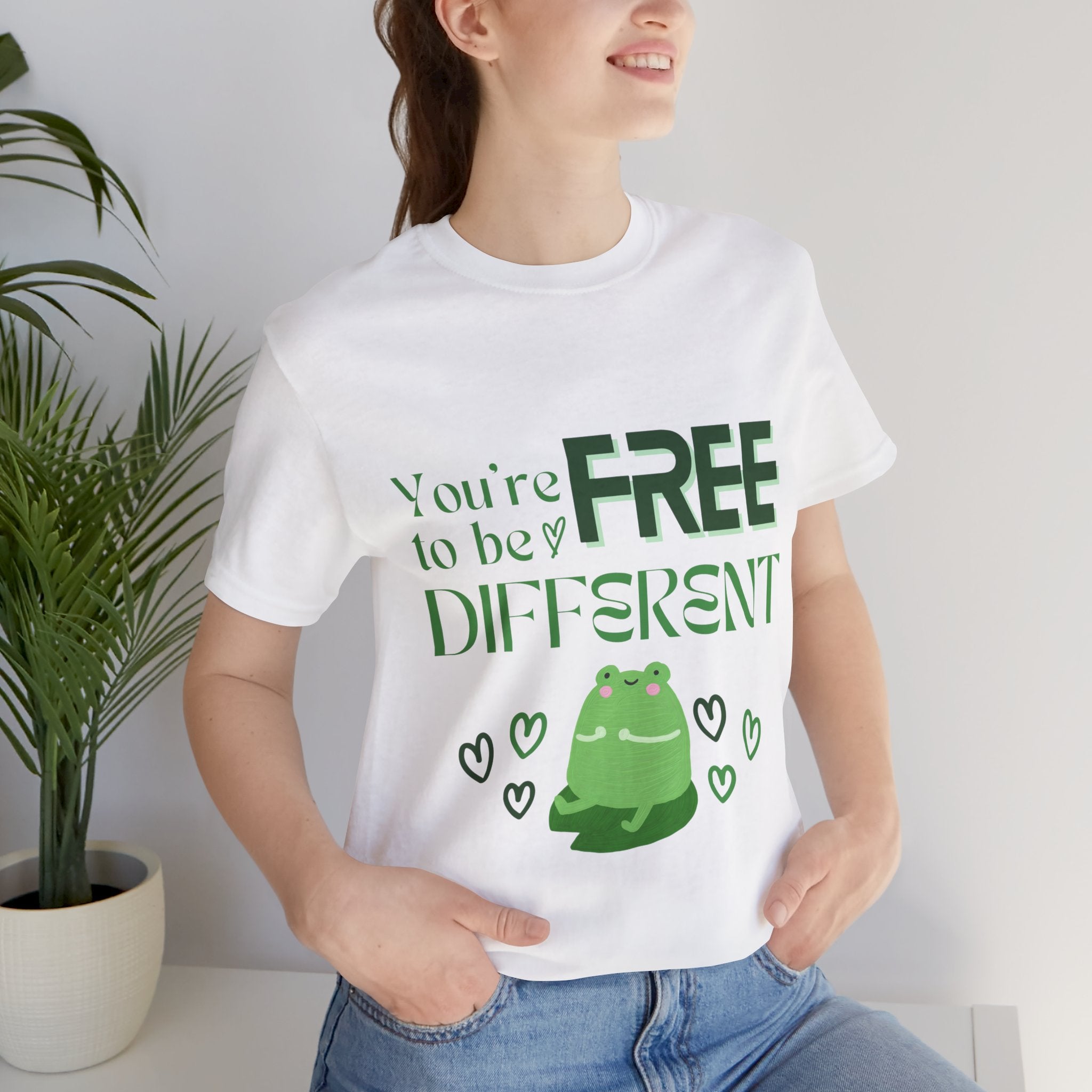 You're Free to Be Different Frog Tee, Comfort Tee, Unisex Shirt, Fun Gift, Casual Wear, Frog Lover Gift, Unique Tee