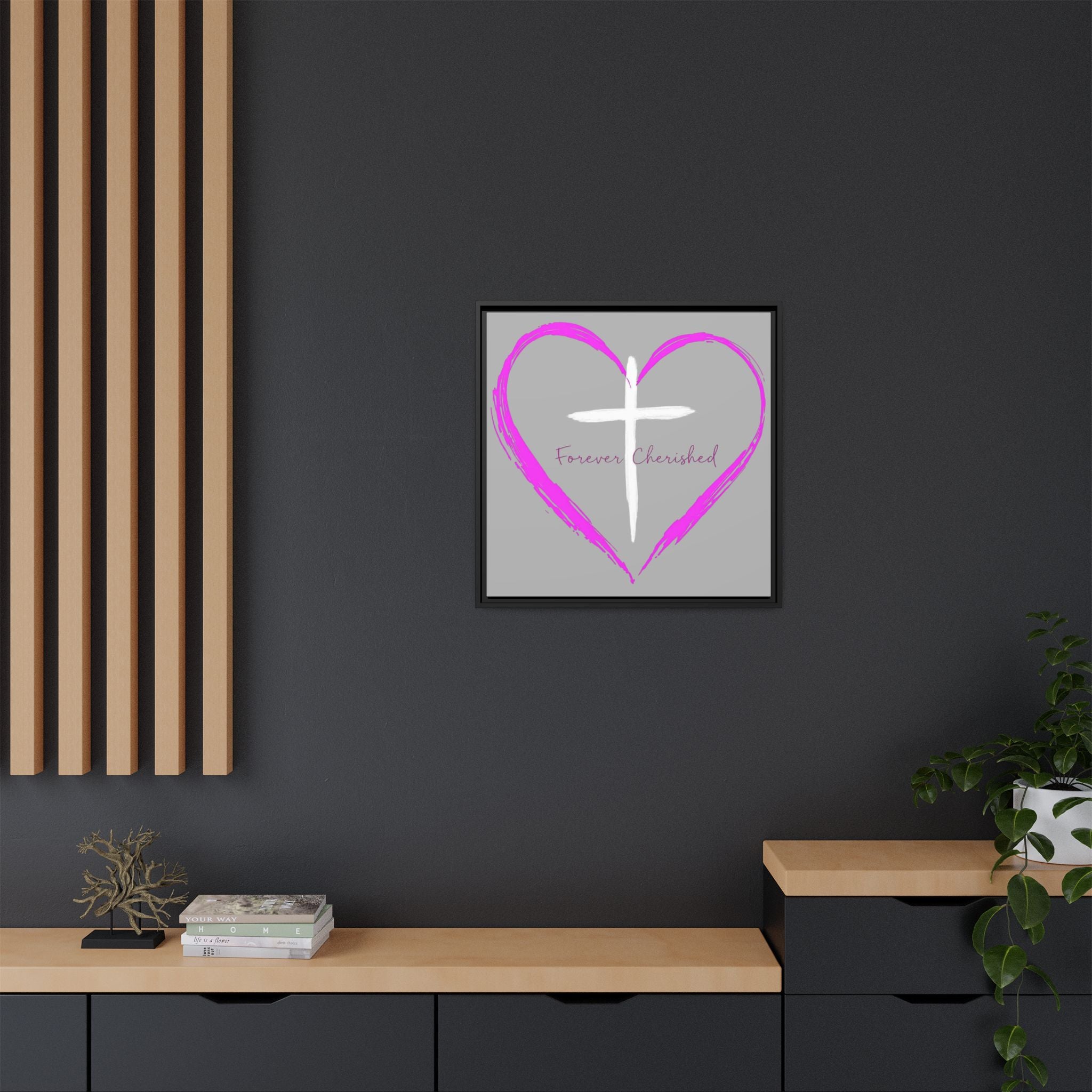 Framed Wall Art with Heart & Cross, Inspirational Home Decor, Gift for Loved Ones, Faith-Based Art, Perfect for Christenings, [...]