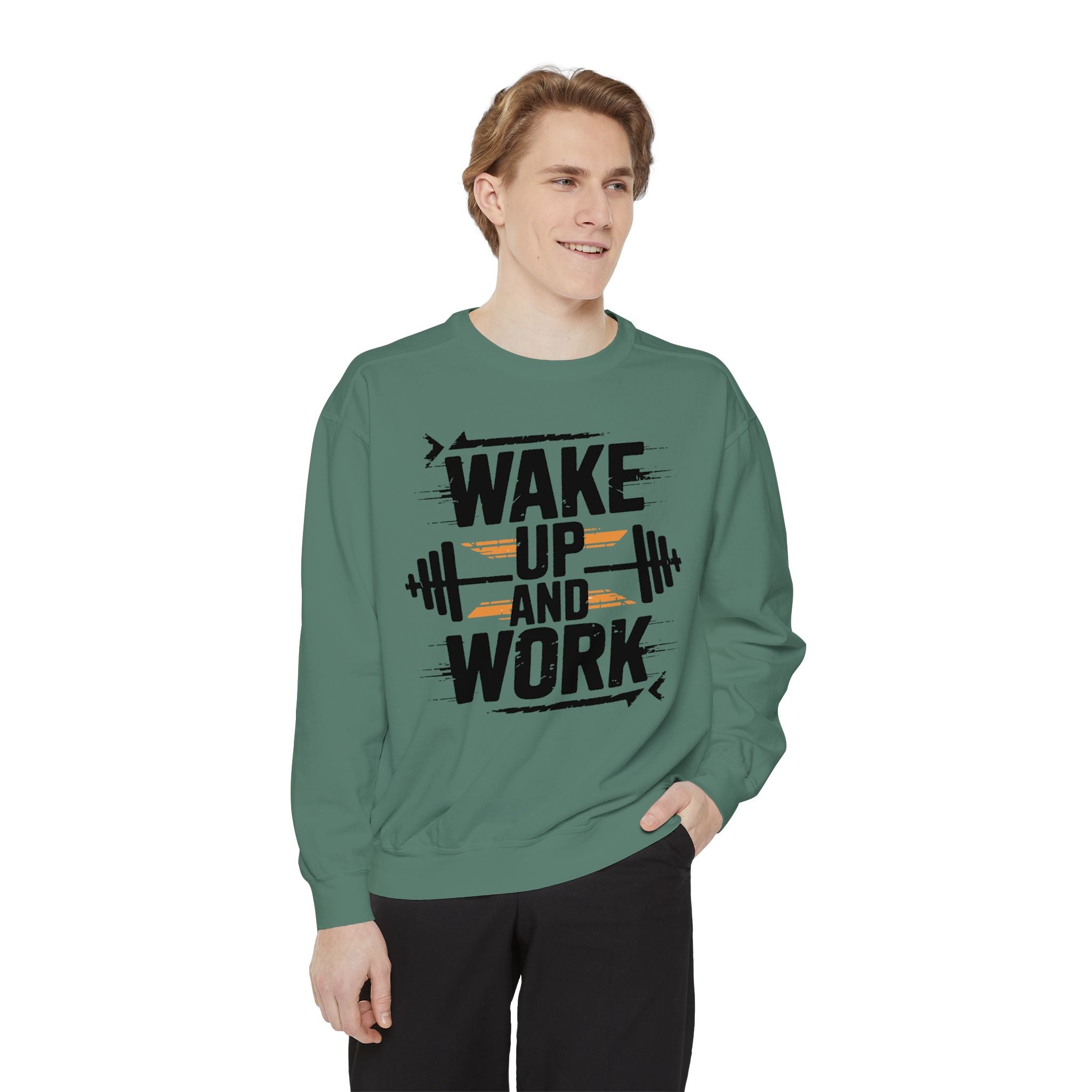 Motivational Gym Sweatshirt - "Wake Up and Work"
