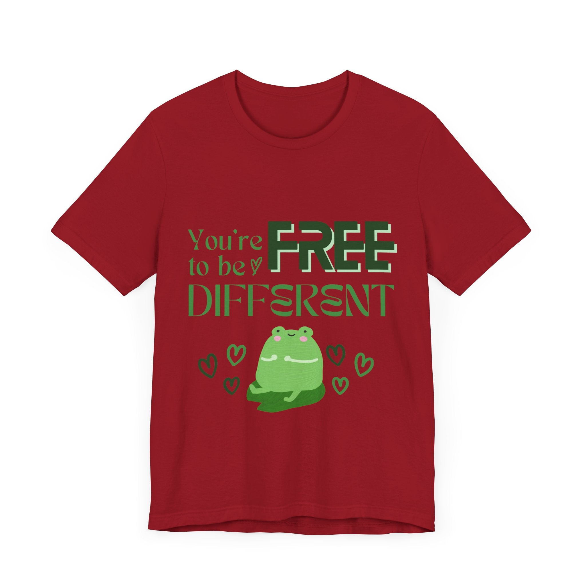 You're Free to Be Different Frog Tee, Comfort Tee, Unisex Shirt, Fun Gift, Casual Wear, Frog Lover Gift, Unique Tee
