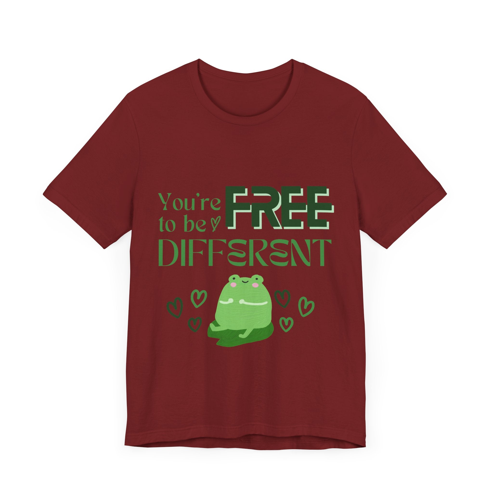 You're Free to Be Different Frog Tee, Comfort Tee, Unisex Shirt, Fun Gift, Casual Wear, Frog Lover Gift, Unique Tee