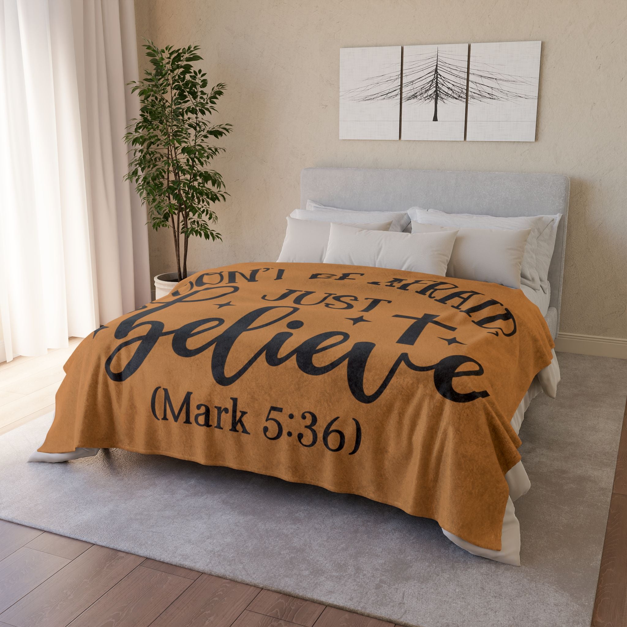 Inspirational Soft Polyester Blanket - 'Don't Be Afraid, Just Believe'